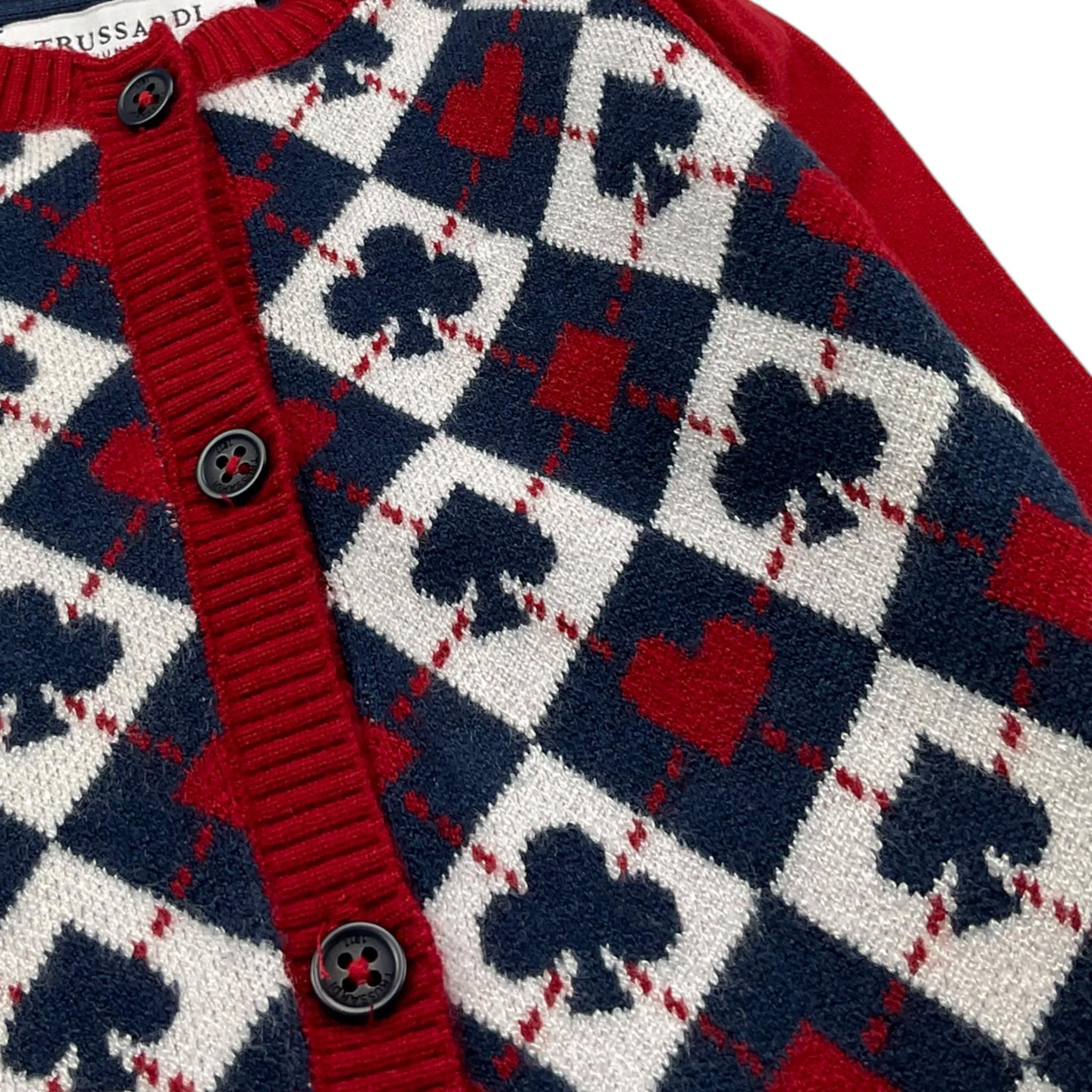 TRUSSARDI cardigan tinta unita con stampa Rosso per Neonato TIA25217CD ROSSO TRUSSARDI