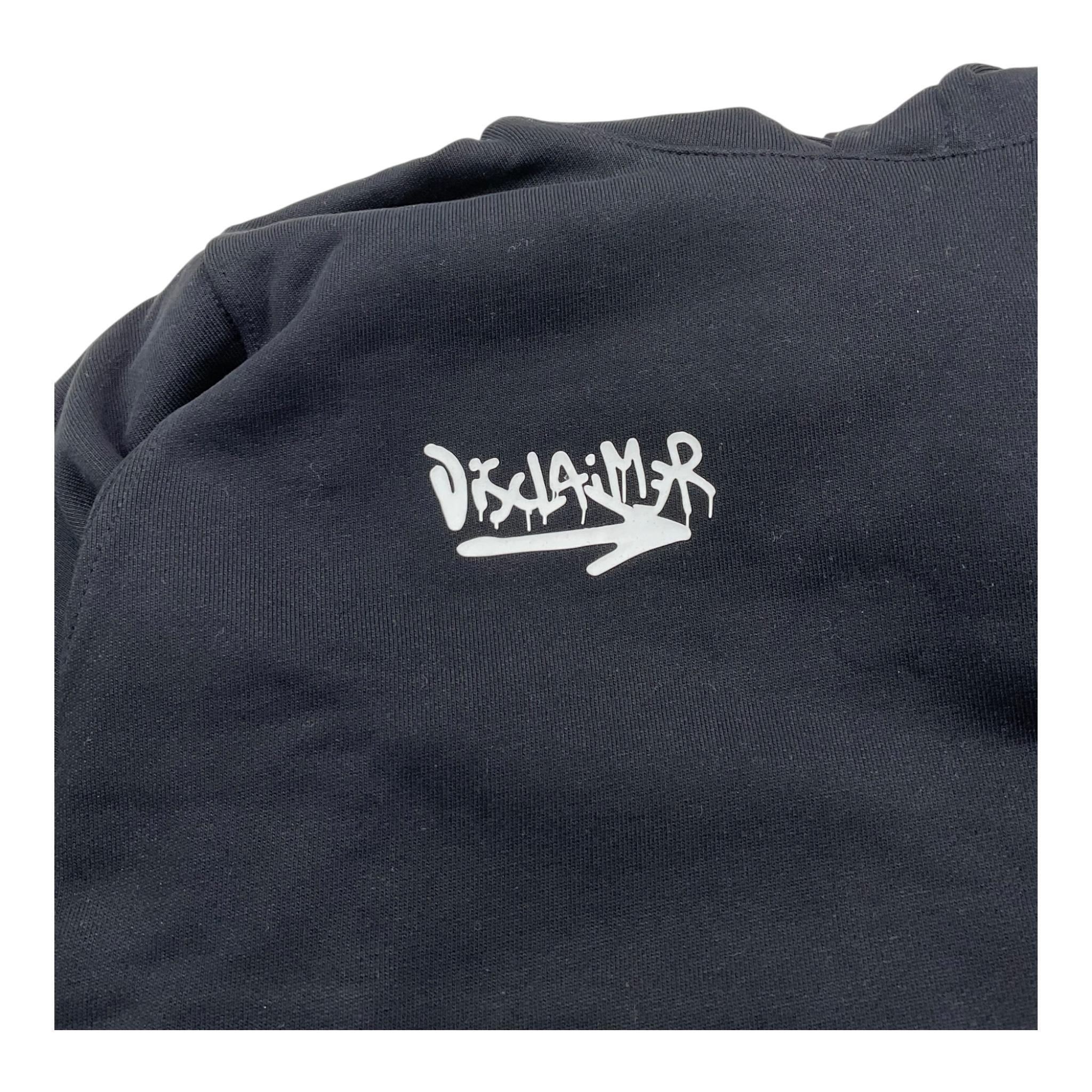 DISCLAIMER felpa con cappuccio tinta unita e stampa Nero per Bambino 23EDK53822 NERO DISCLAIMER