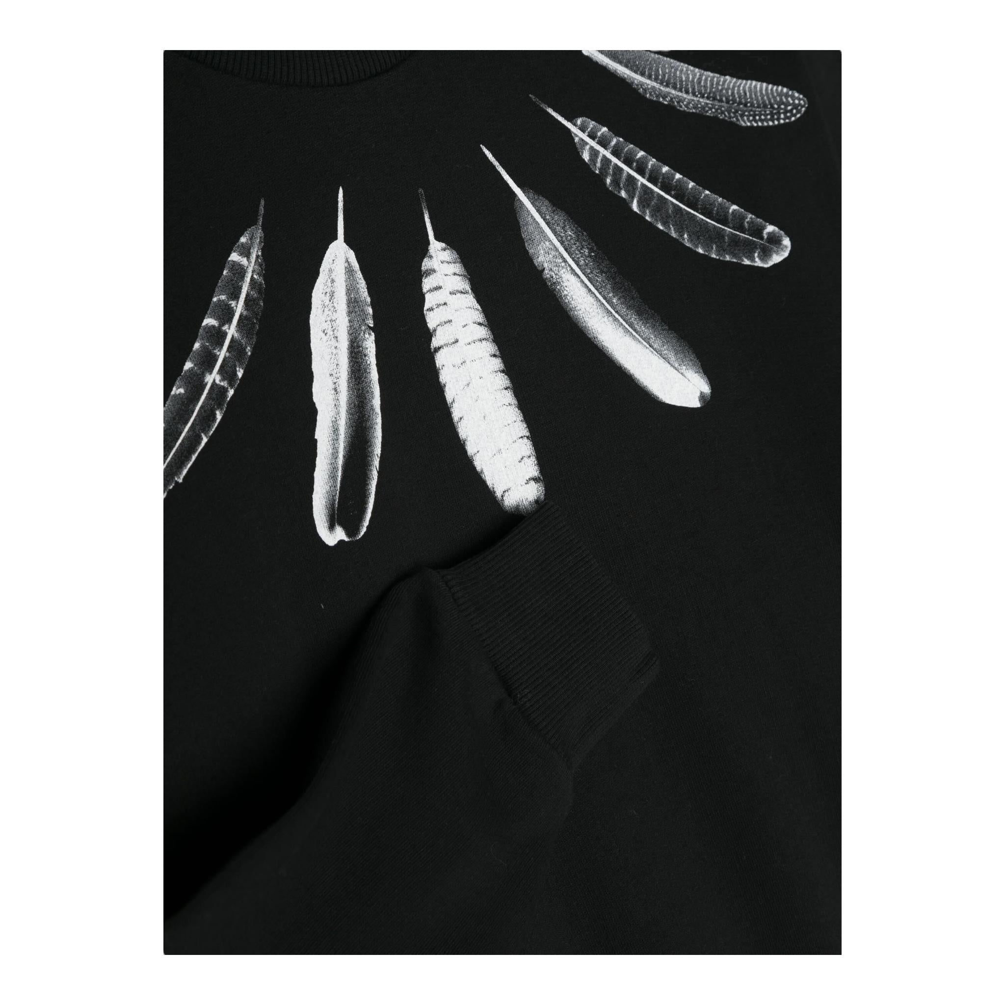 MARCELO BURLON felpa chiusa girocollo tinta unita con logo Nero per Bambino CBBA001F23 NERO MARCELO BURLON