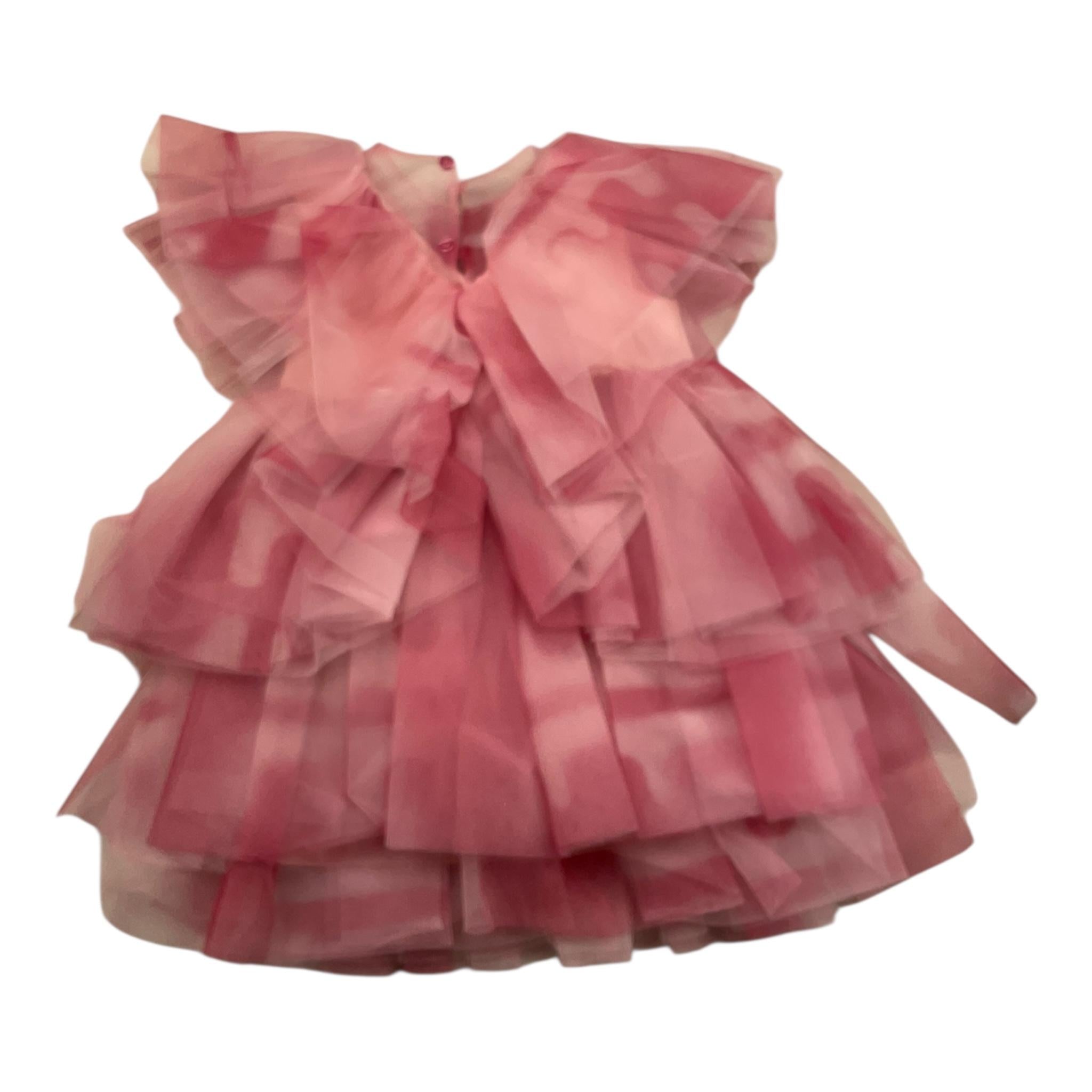 ELISABETTA FRANCHI abito mezza manica tinta unita con tulle Rosa per Neonata EGAB138 ROSA ELISABETTA FRANCHI