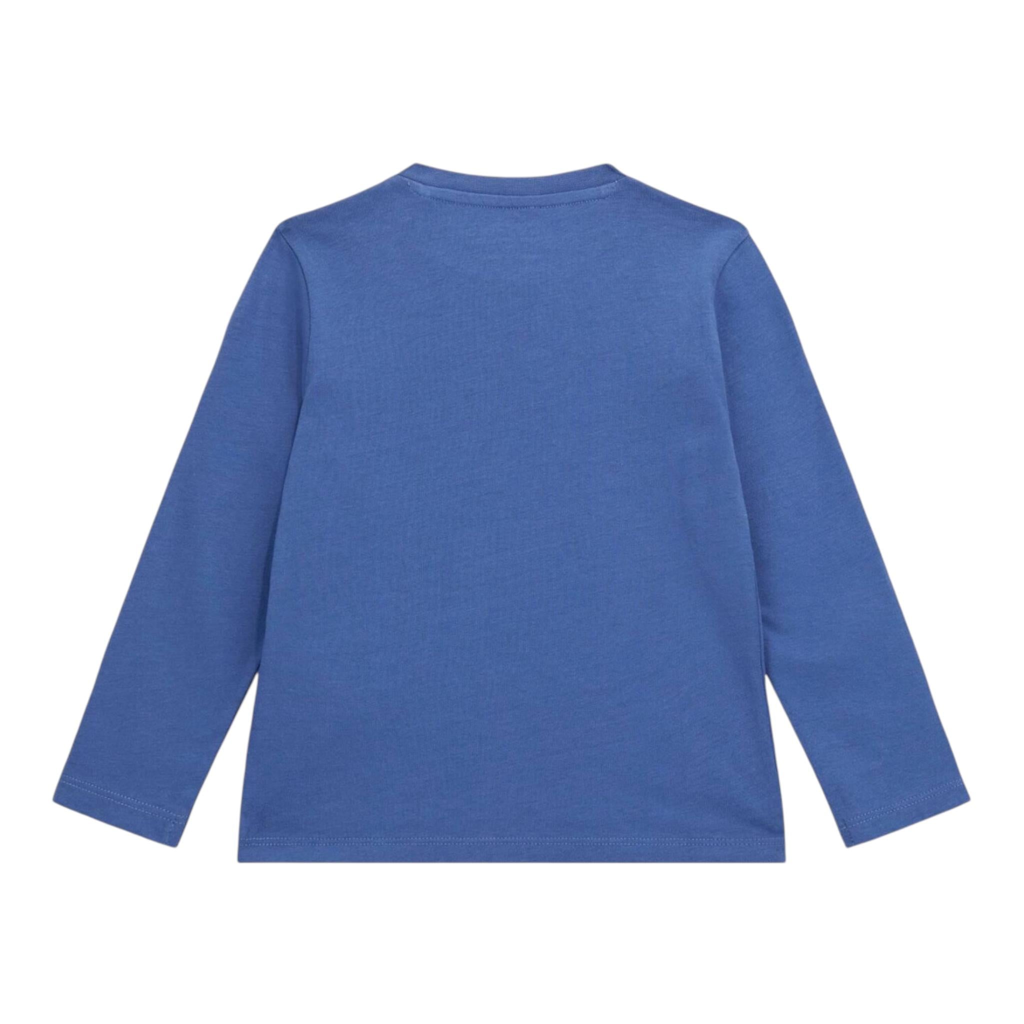 GUESS shirt girocollo tinta unita con stampa Blu per Neonato N4YI30K8HM4X BLU GUESS