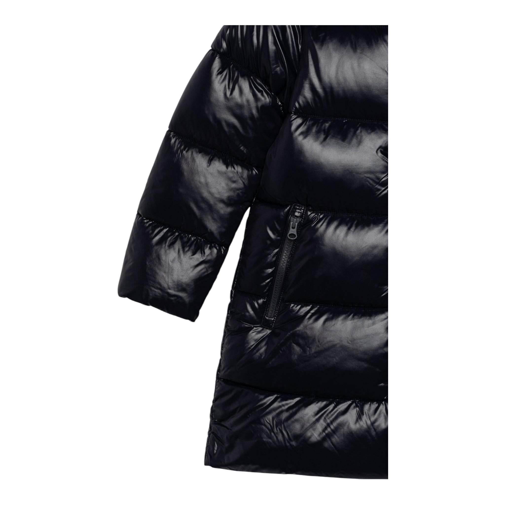 SAVE THE DUCK giubbino tinta unita con zip e cappuccio Nero per Bambina J45510GX NERO SAVE THE DUCK