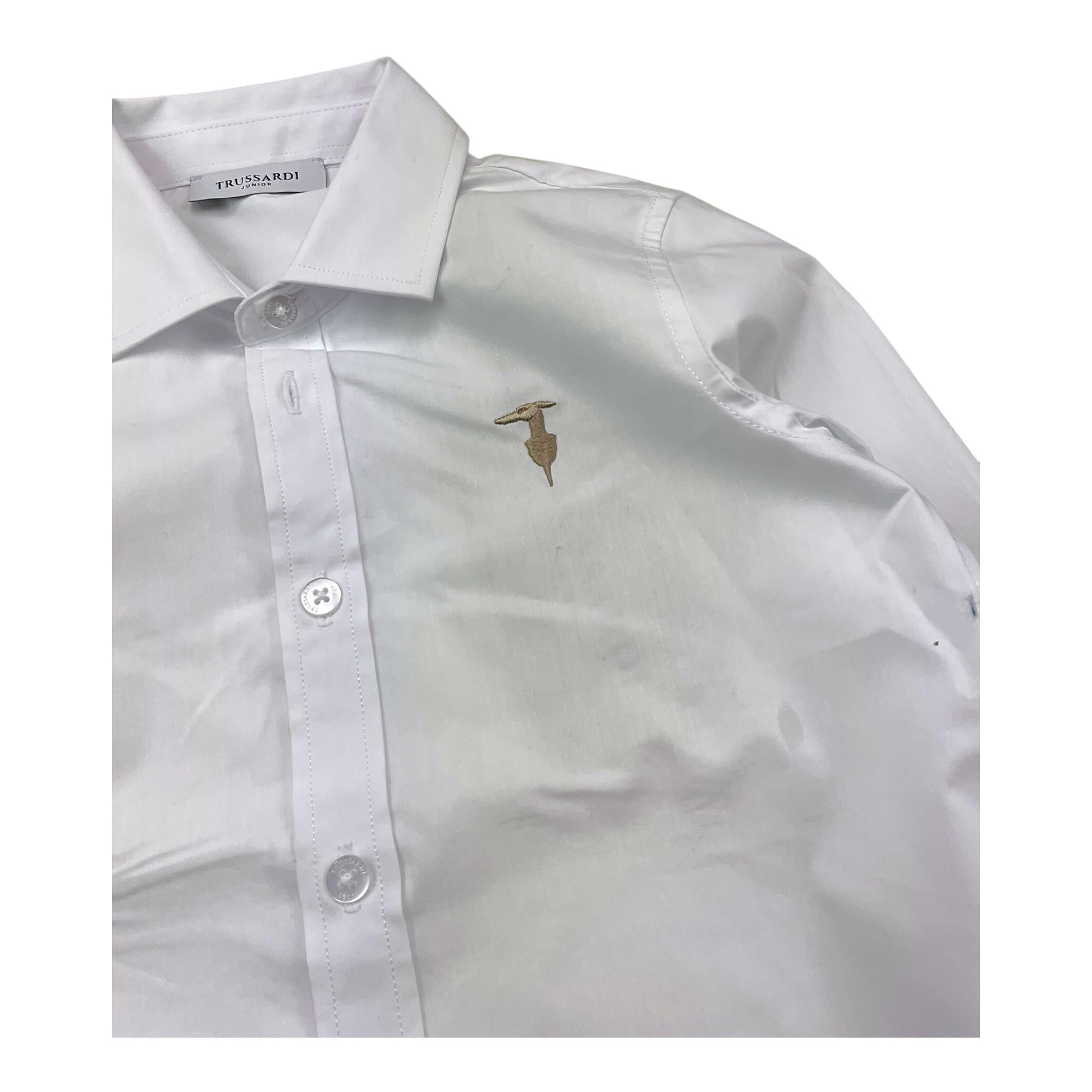 TRUSSARDI camicia tinta unita con stampa Bianco per Bambino TBA25020CA BIANCO TRUSSARDI