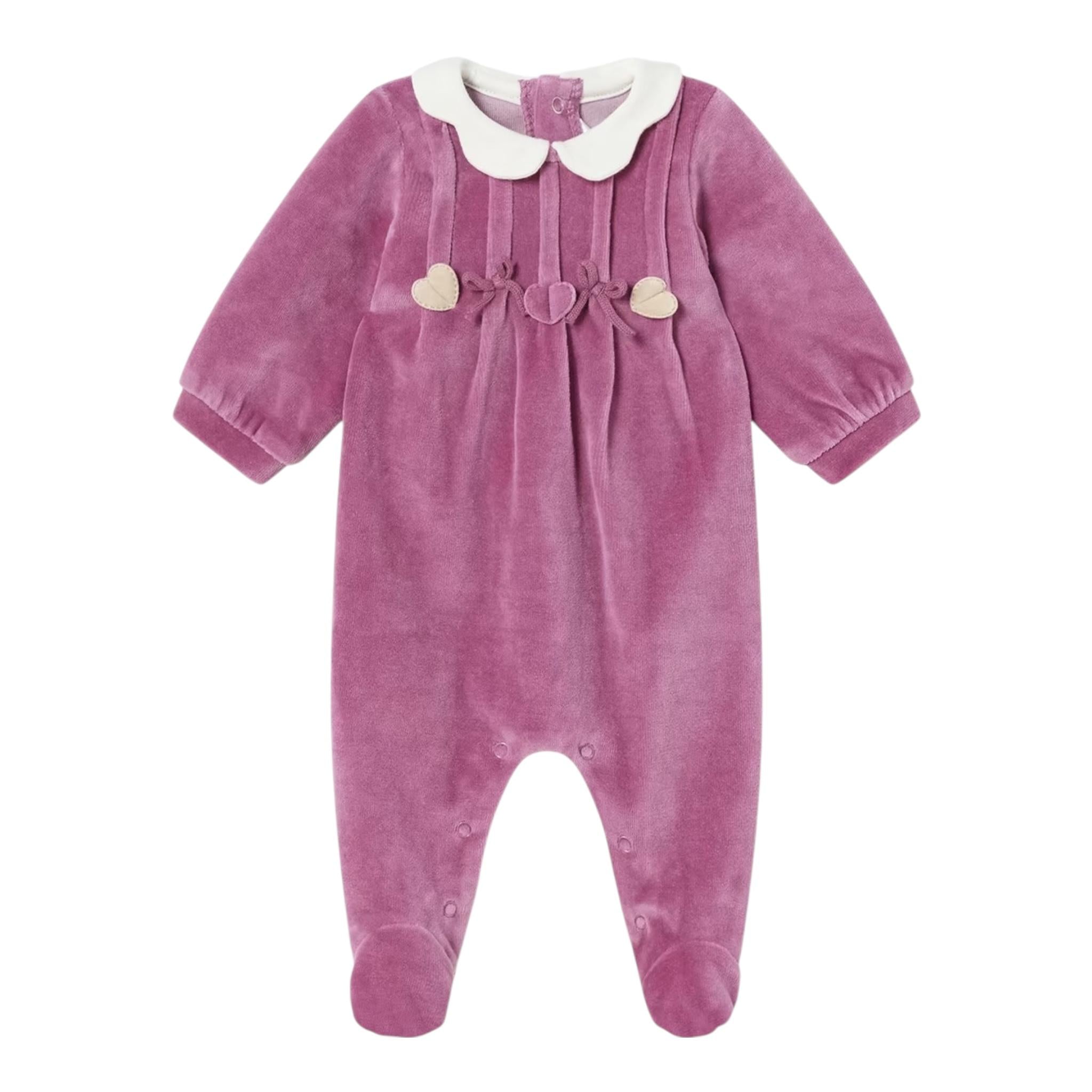 MAYORAL tutina tinta unita in velluto Magenta per Neonata 2738 MAGENTA MAYORAL