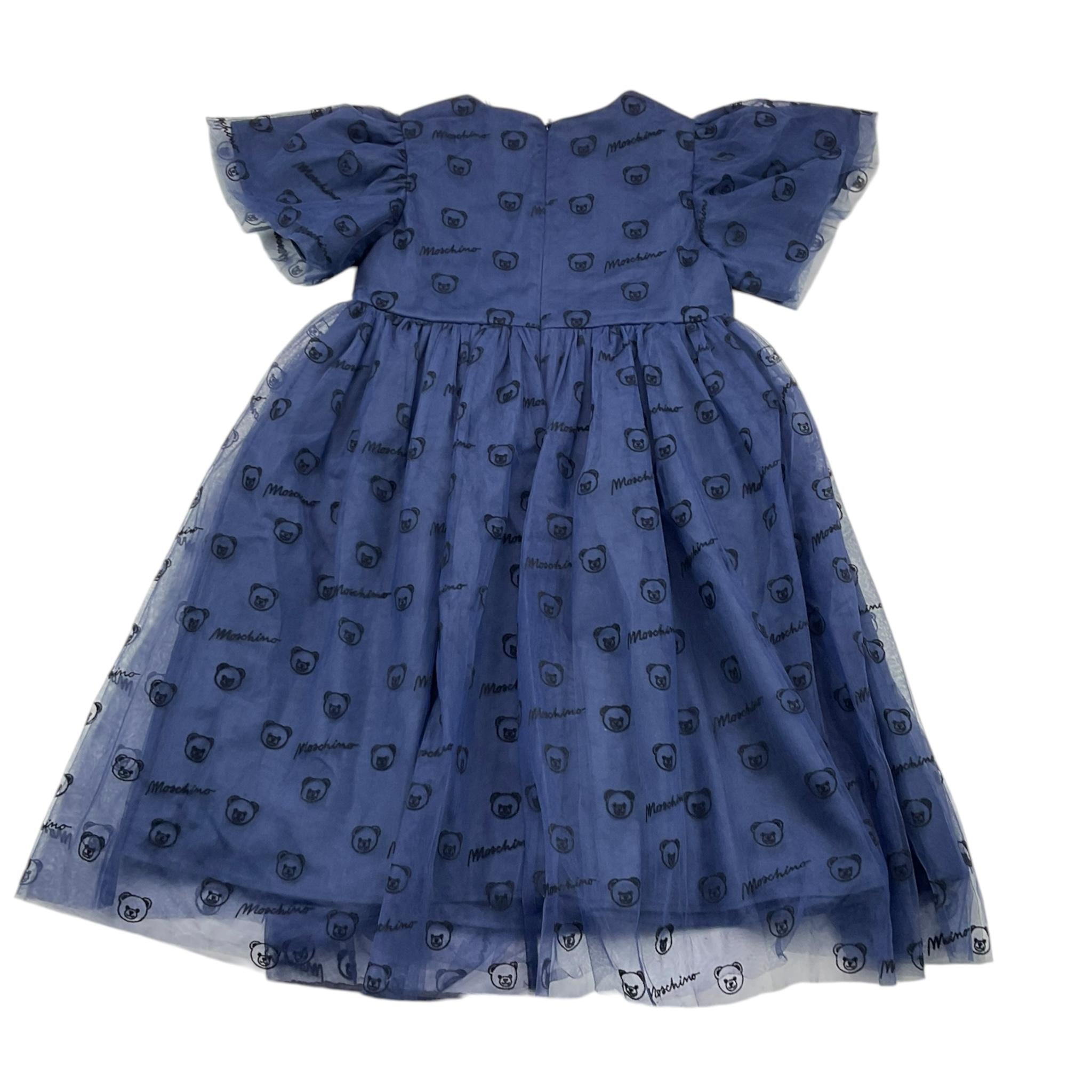 MOSCHINO abito tinta unita logato Blu per Bambina HDV0GW BLU MOSCHINO