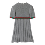 GUCCI abito mezza manica tinta unita con profili in contrasto Grigio per Neonata 790773 GRIGIO GUCCI