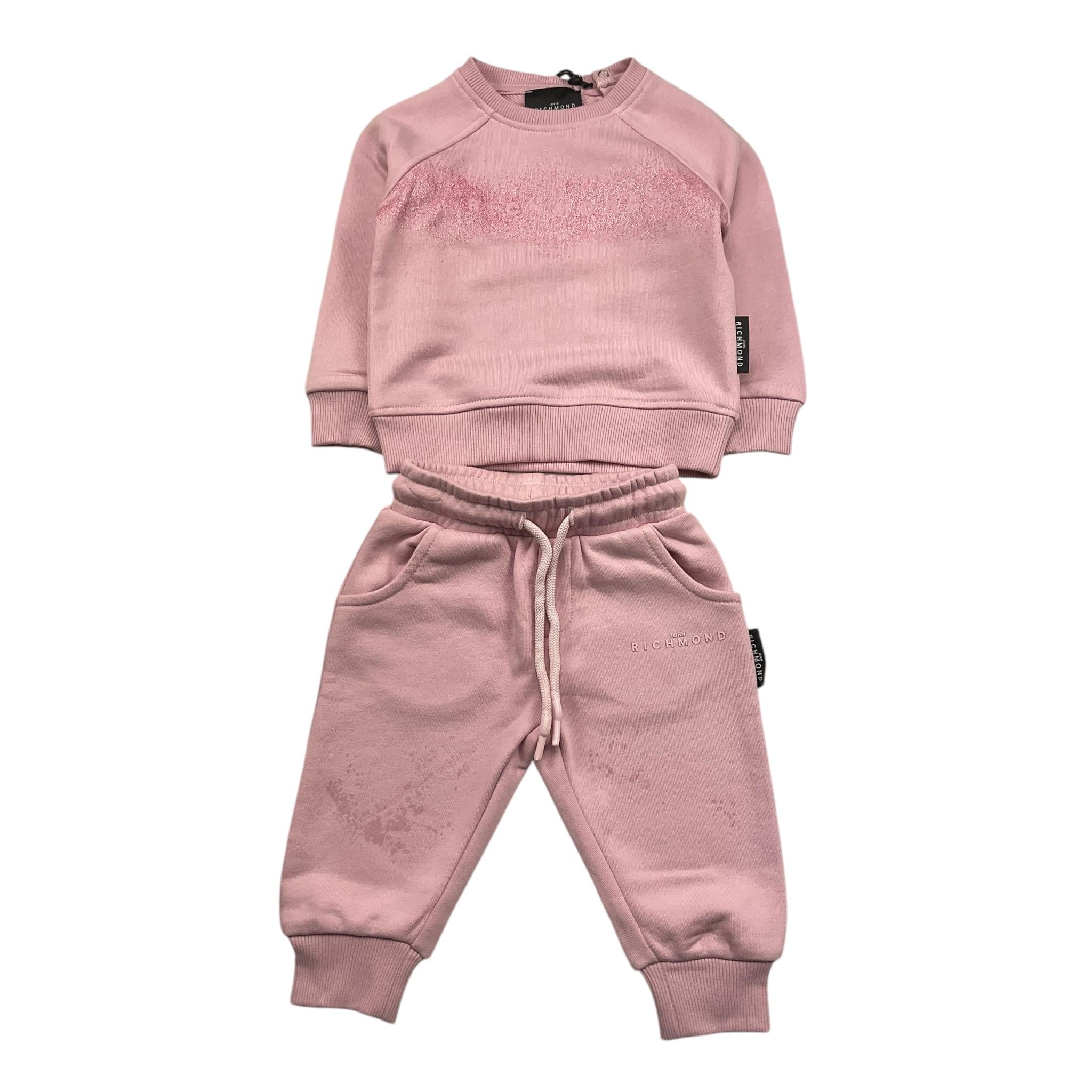 JOHN RICHMOND completo 2pz tinta unita felpa-pantalone Rosa per Neonata RIA25018CF ROSA JOHN RICHMOND