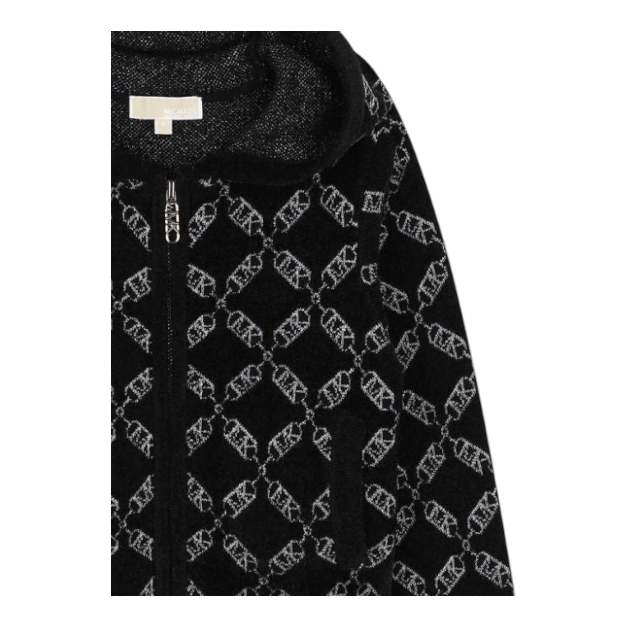 MICHAEL KORS feplpa tinta unita logata con zip e cappuccio Nero per Bambina R30163 NERO MICHAEL KORS