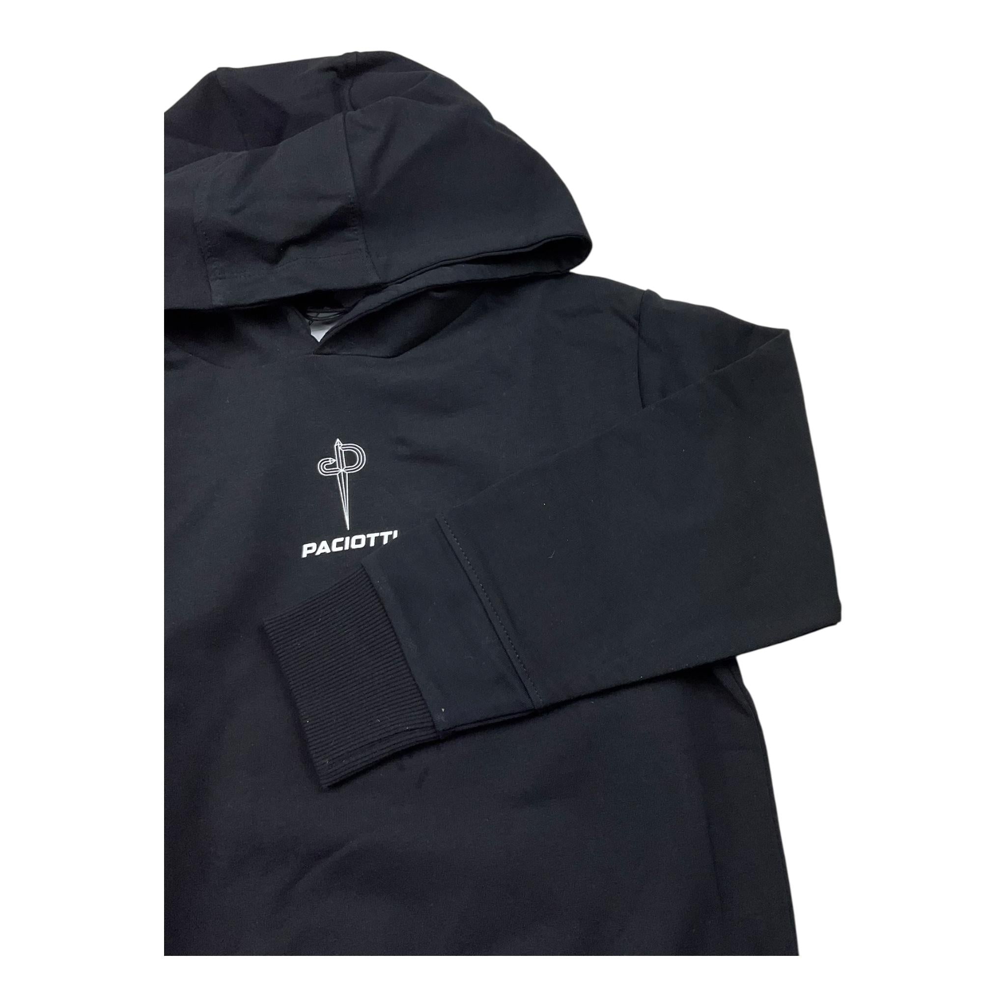 CESARE PACIOTTI felpa chiusa con cappuccio tinta unita con logo Nero per Bambino MFP5301J NERO CESARE PACIOTTI