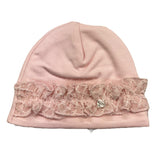 NINNAOH cappello tinta unita con applicazione Rosa per Neonata I2416 ROSA NINNAOH
