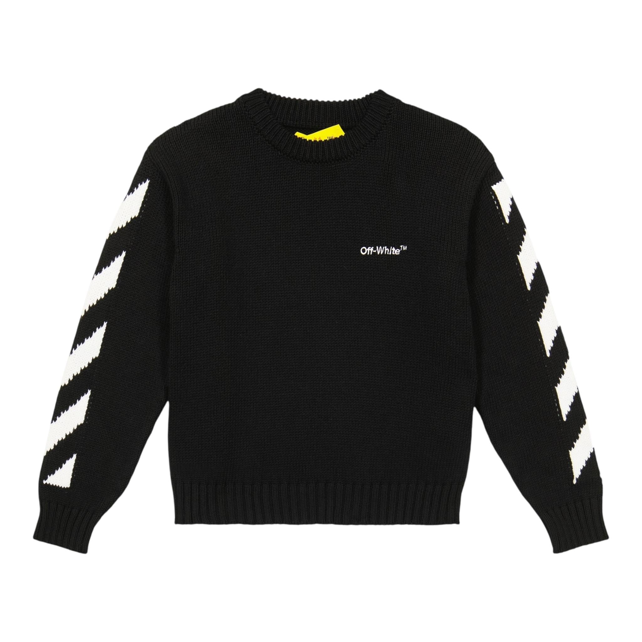 OFF-WHITE maglia girocollo tinta unita con ricami Nero per Bambino OBHE001C NERO OFF-WHITE