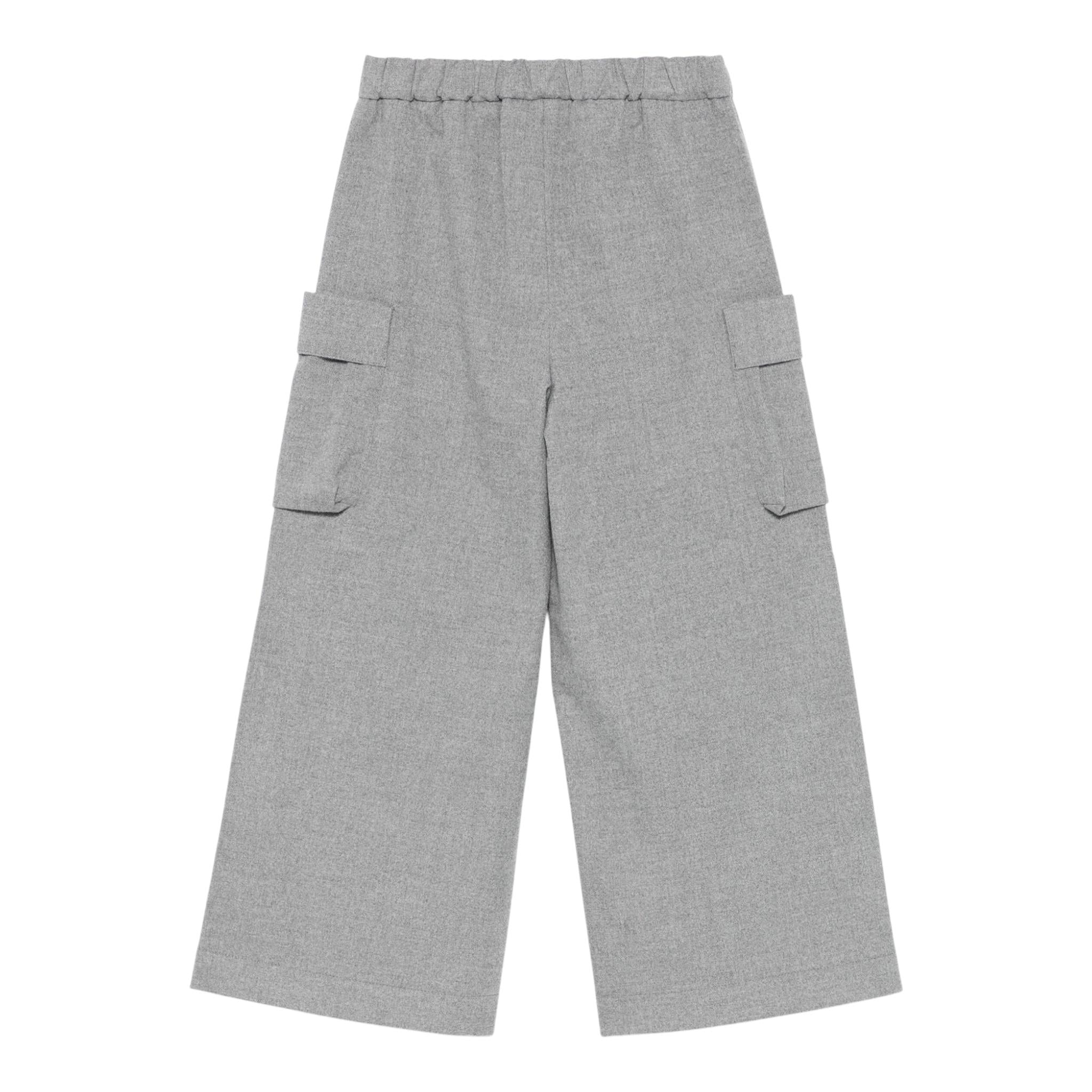 IL GUFO pantalone modello a palazzo tinta unita con tasconi Grigio per Bambina A24PL432W0003 GRIGIO IL GUFO