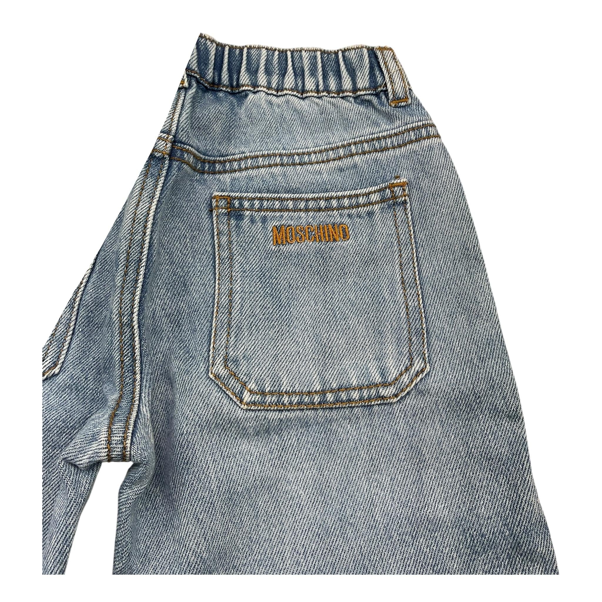 MOSCHINO jeans tinta unita con elastico in vita Azzurro per Neonato MUP054 AZZURRO MOSCHINO