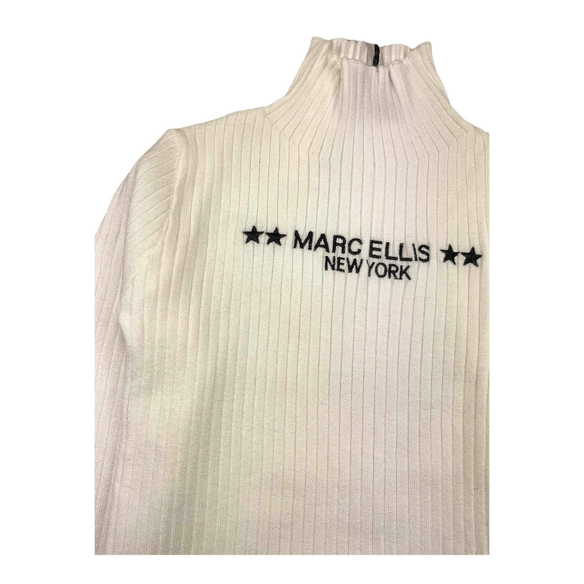 MARC ELLIS maglia collo alto tinta unita con logo Bianco per Bambina JMJSW00188 BIANCO MARC ELLIS