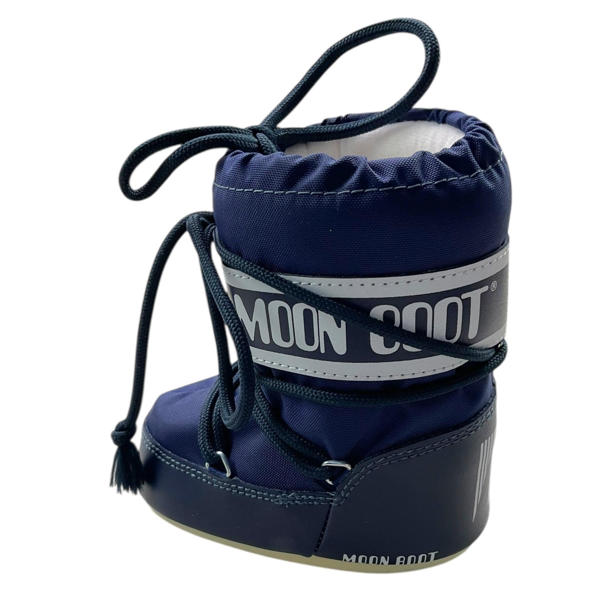 MOON BOOT stivali tinta unita con lacci e logo Blu per Neonato 80D1400430 BLU MOON BOOT
