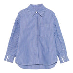 ELISABETTA FRANCHI camicia tinta unita con fantasia a righe Azzurro per Bambina EFCA243 AZZURRO ELISABETTA FRANCHI
