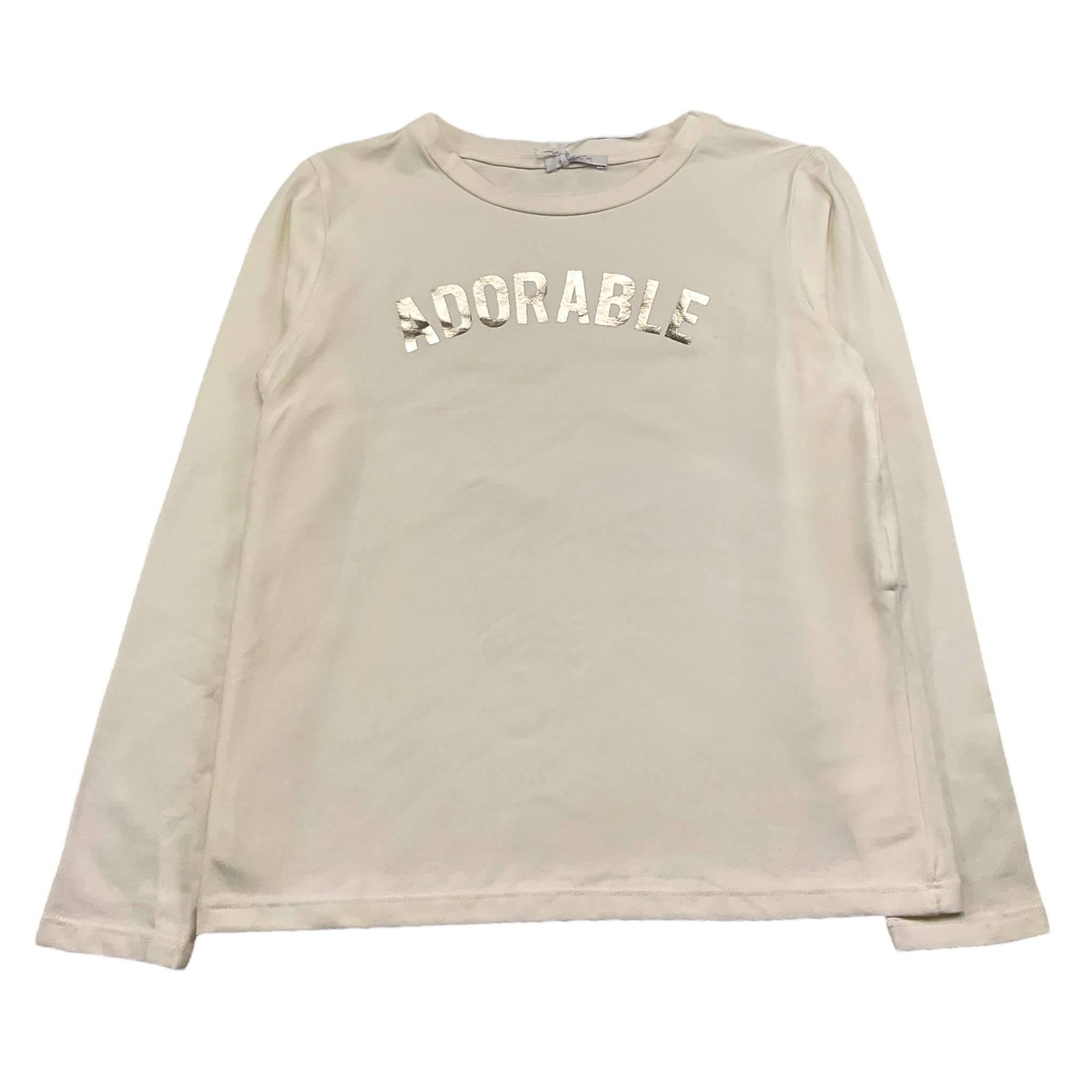 LU LU BY MISS GRANT shirt girocoll tinta unita con stampa Panna per Bambina LL3337 PANNA LU LU BY MISS GRANT