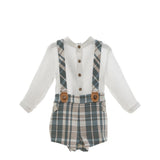 MARTA Y PAULA completo bicolore 2pz camicia-salopettes Bianco per Bambino 1859 BIANCO MARTA Y PAULA