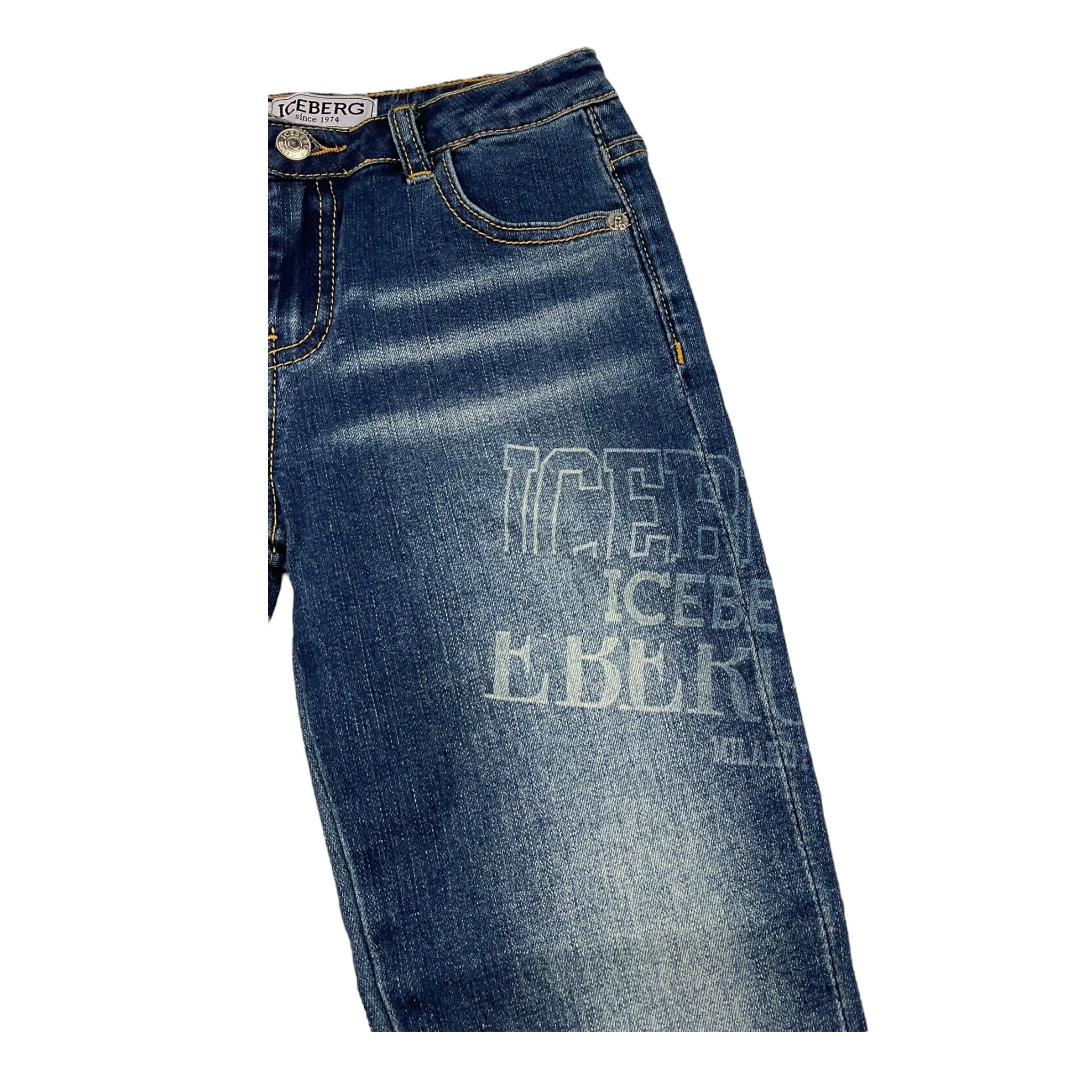 ICEBERG jeans tinta unita con girovita regolabile Blu per Bambino PTICE5307B BLU ICEBERG