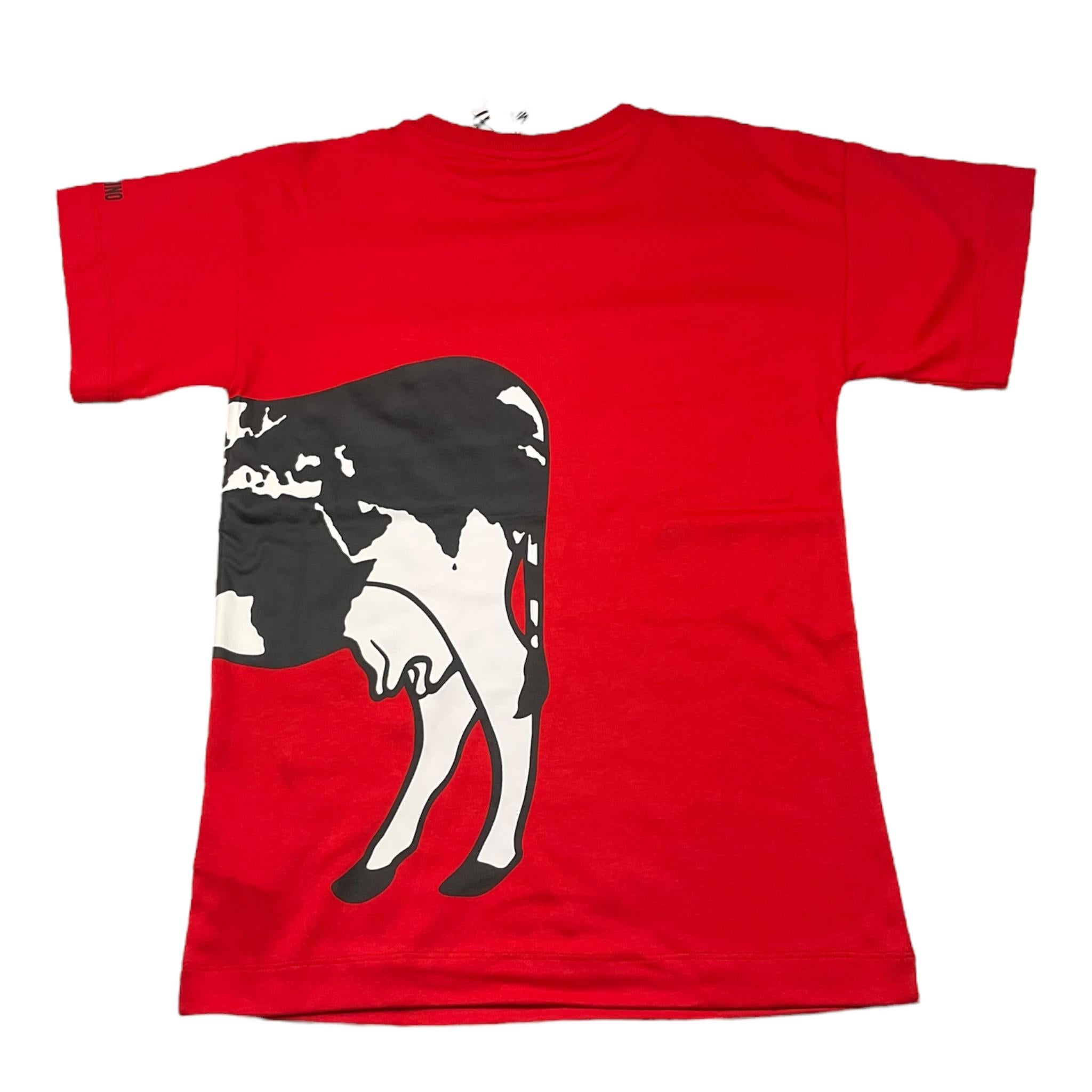 MOSCHINO t-shirt girocollo tinta unita con stampa Rosso per Bambina HBV0GL ROSSO MOSCHINO