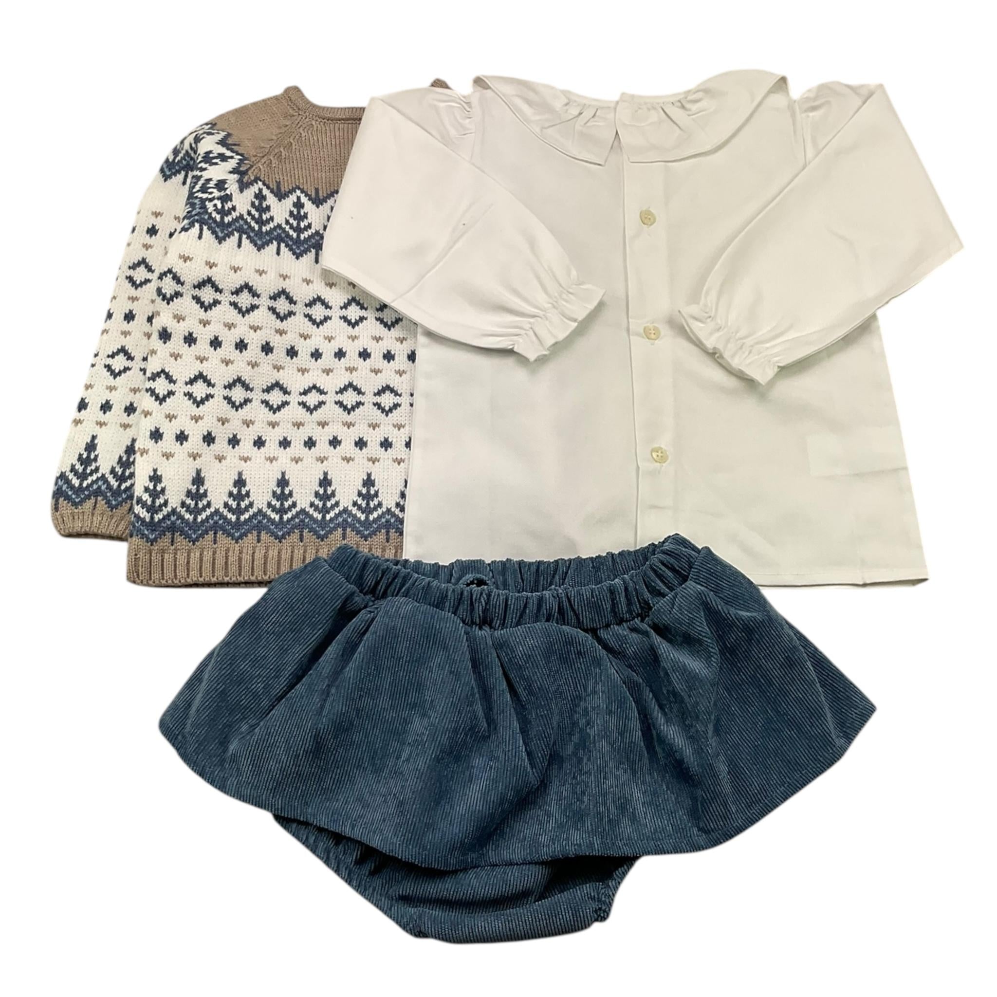 MAC ILUSIO'N completo 3 pezzi camicia-cardigan-culotte Multicolor per Neonata 9556 MULTICOLOR MAC ILUSIO'N