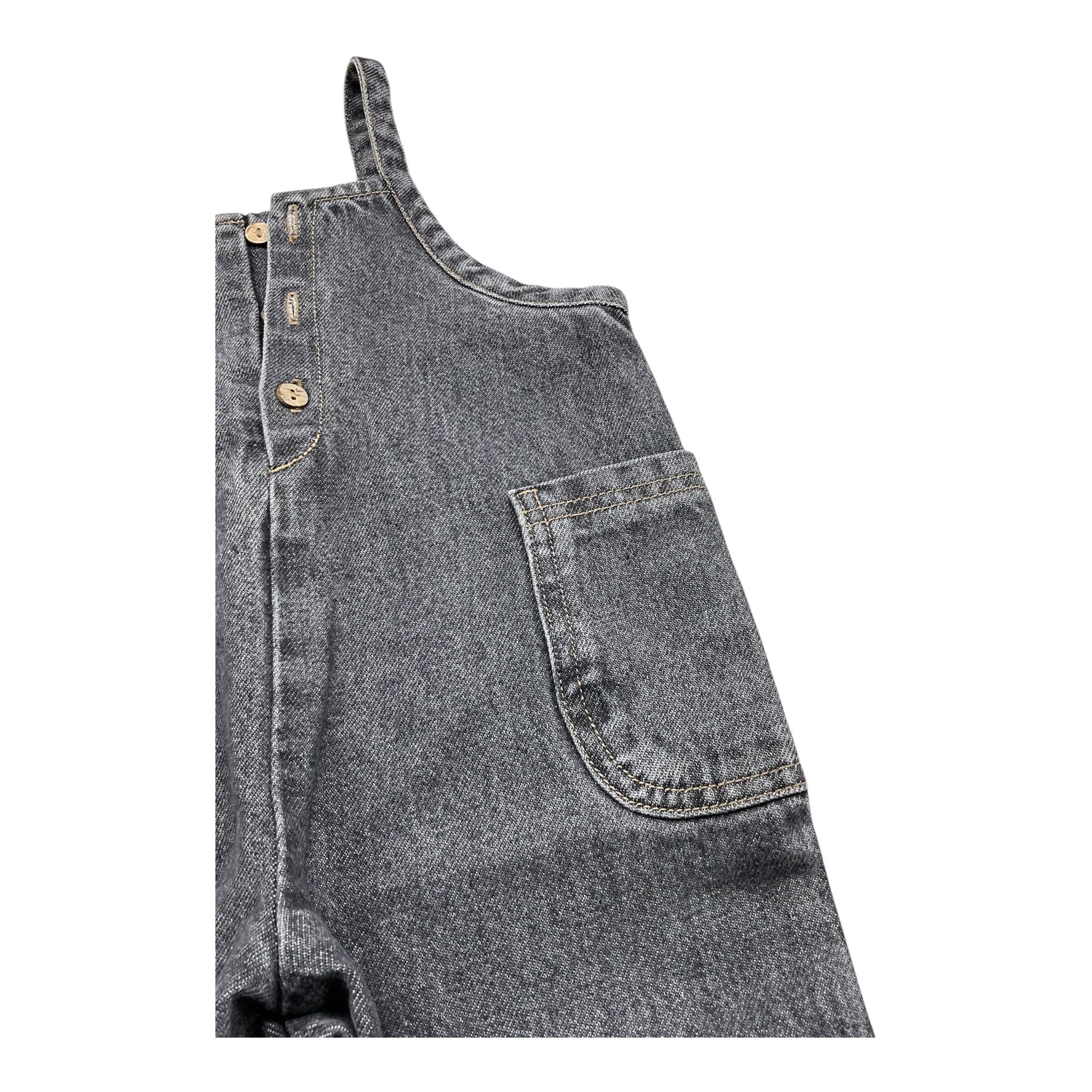 PLAY UP salopette in denim tinta unita Nero per Neonata PA011AP11503 NERO PLAY UP