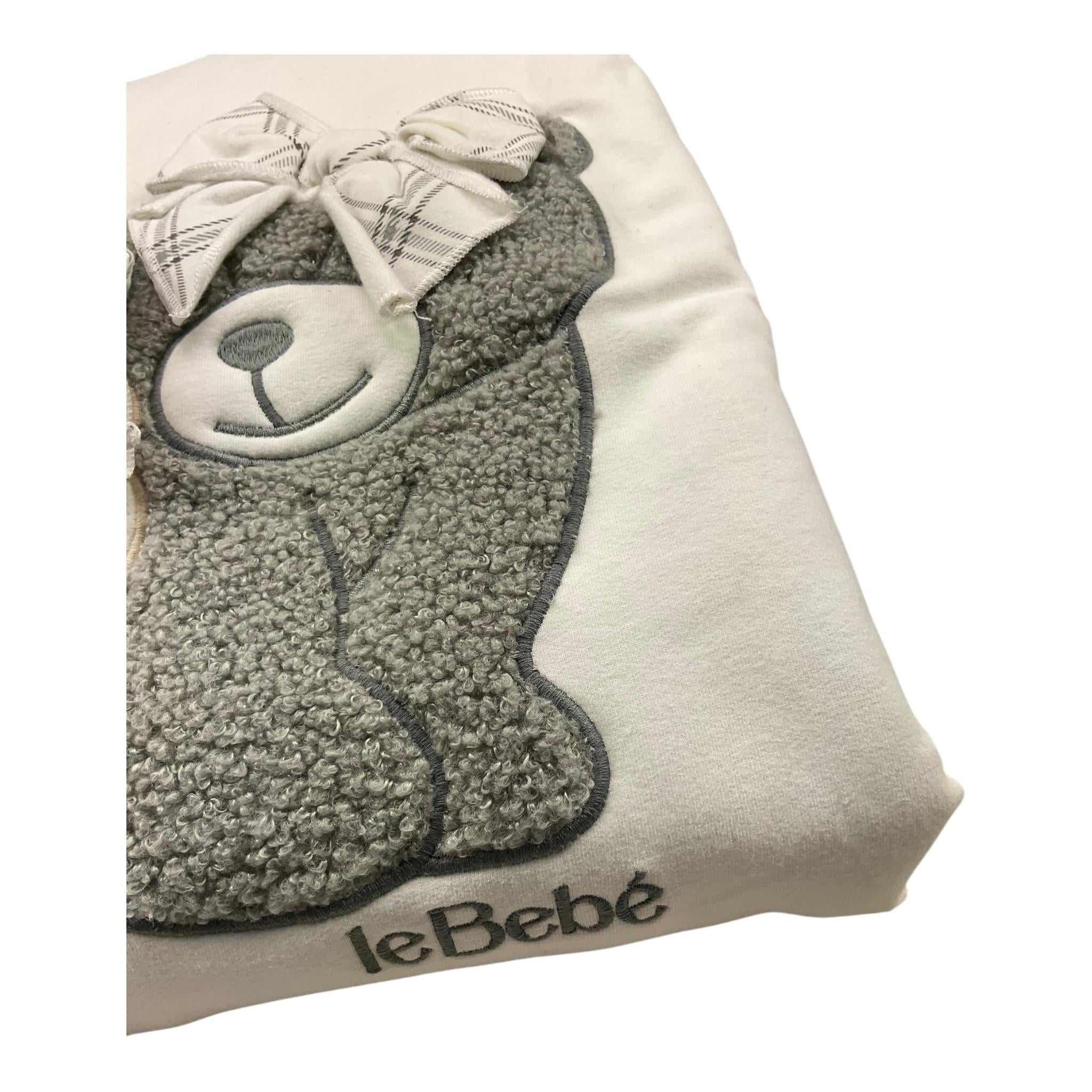 LE BEBE' coperta tinta unita con stampa orso Panna per Neonata LBG5971 PANNA LE BEBE'