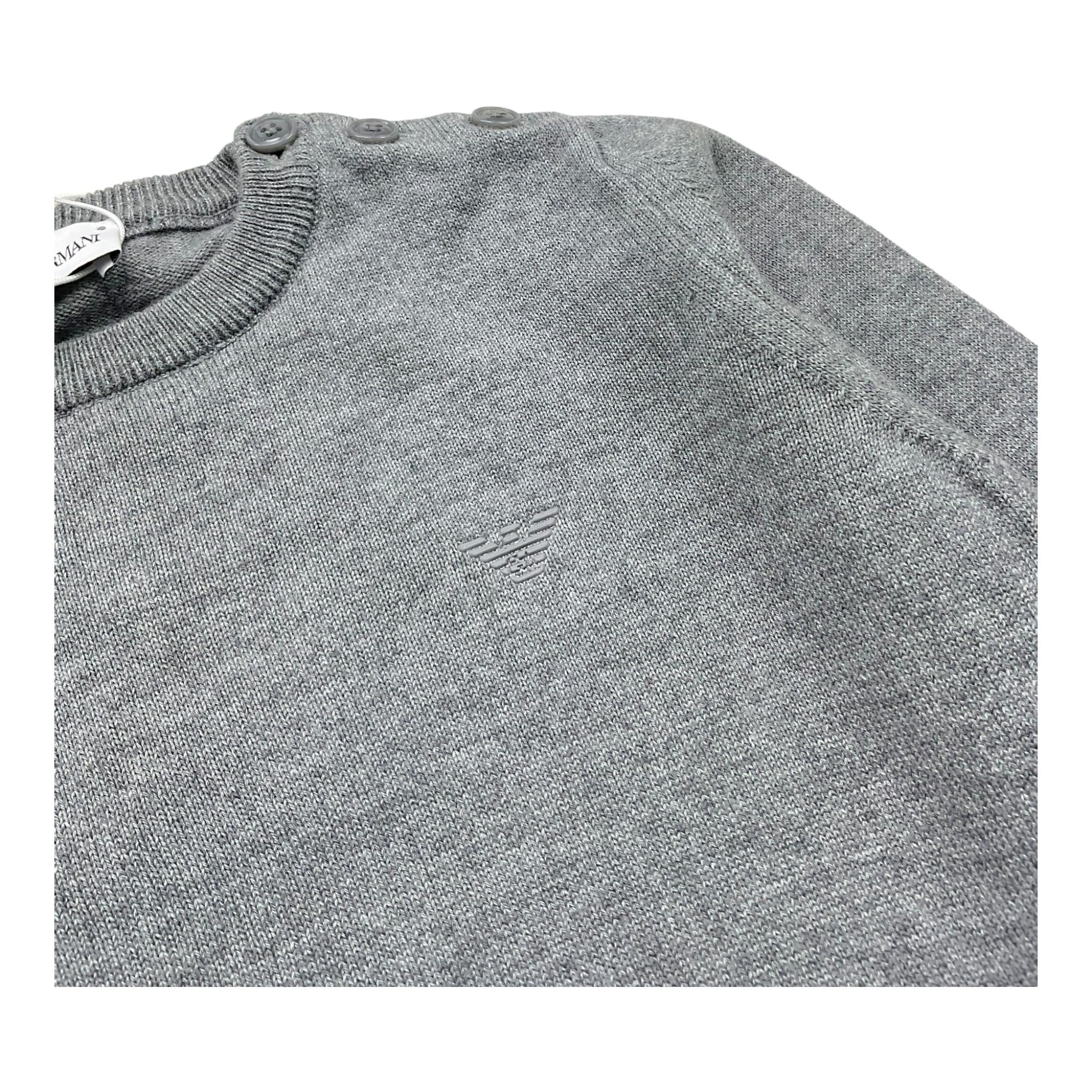 EMPORIO ARMANI maglia tinta unita girocollo Grigio per Bambino 8NHM92 GRIGIO EMPORIO ARMANI