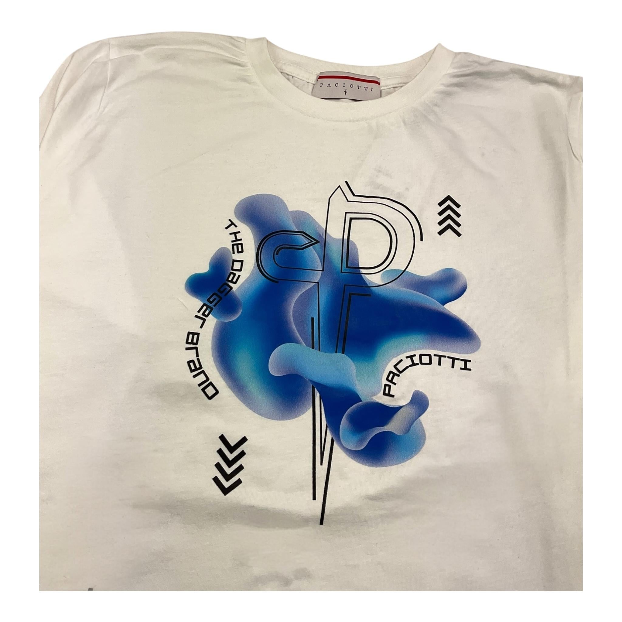 CESARE PACIOTTI shirt girocollo tinta unita con stampa Bianco per Bambino TSP5305J BIANCO CESARE PACIOTTI