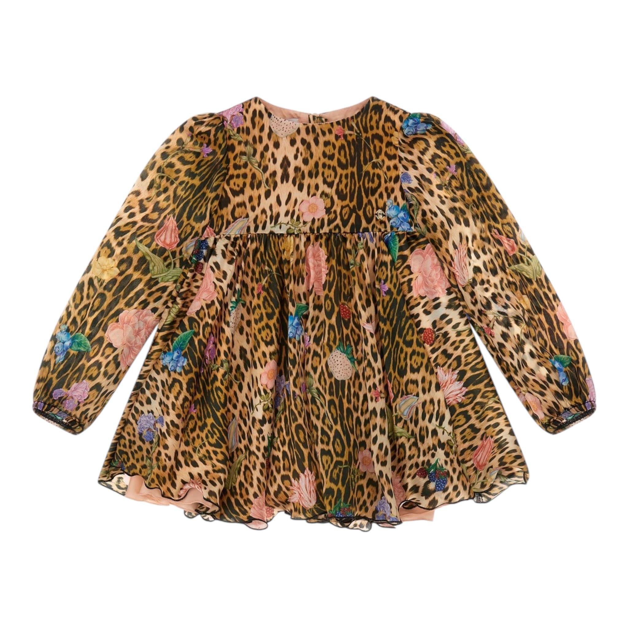 ROBERTO CAVALLI abito manica lunga fantasia maculata Beige per Bambina TJT104J BEIGE ROBERTO CAVALLI