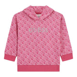 GUESS felpa chiusa con cappuccio tint unita con stampe logo Rosa per Neonata K4YQ00KA6R4N ROSA GUESS