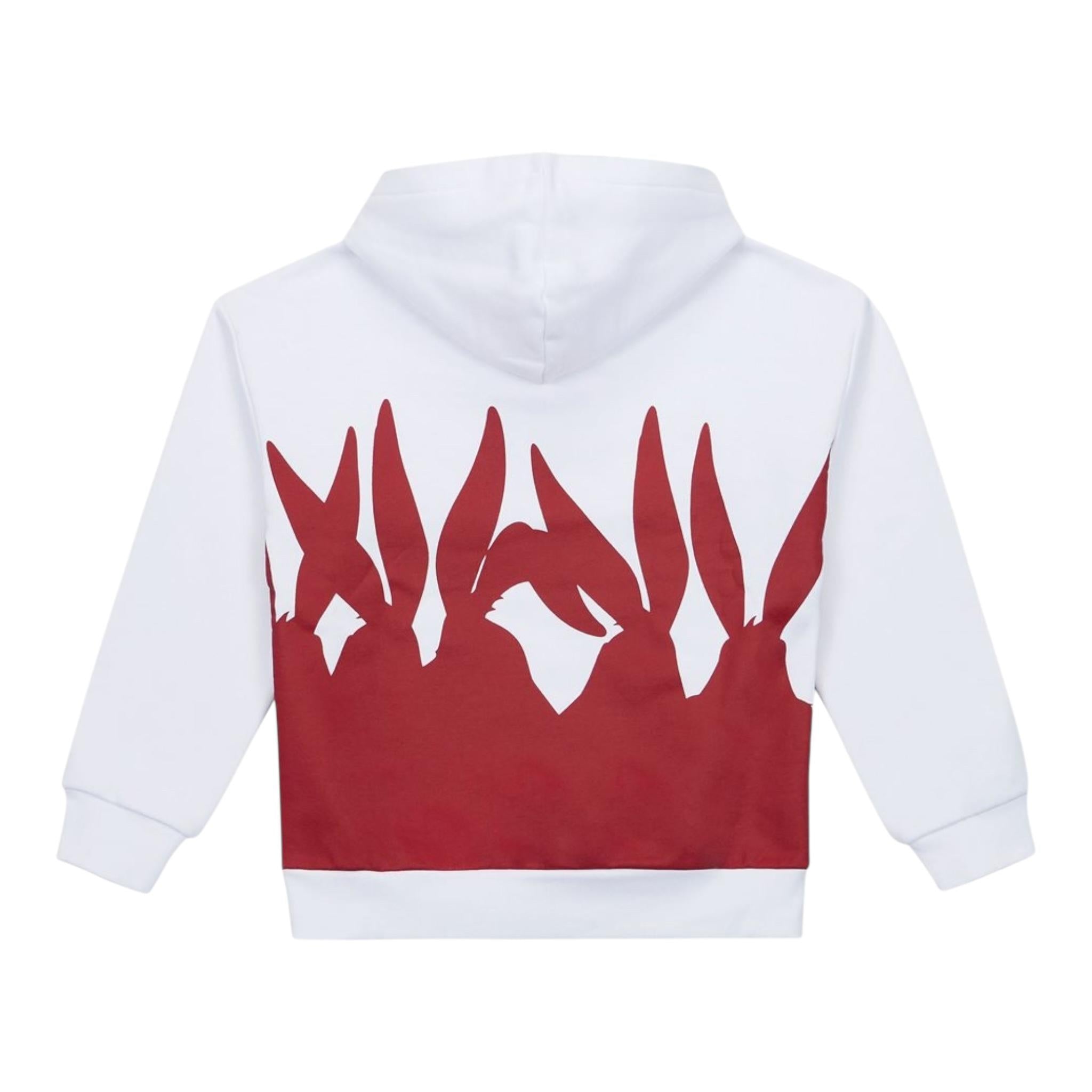 ICEBERG felpa chiusa con cappuccio tinta unita con stampa logo Bianco per Bambino MFICE5318J BIANCO ICEBERG