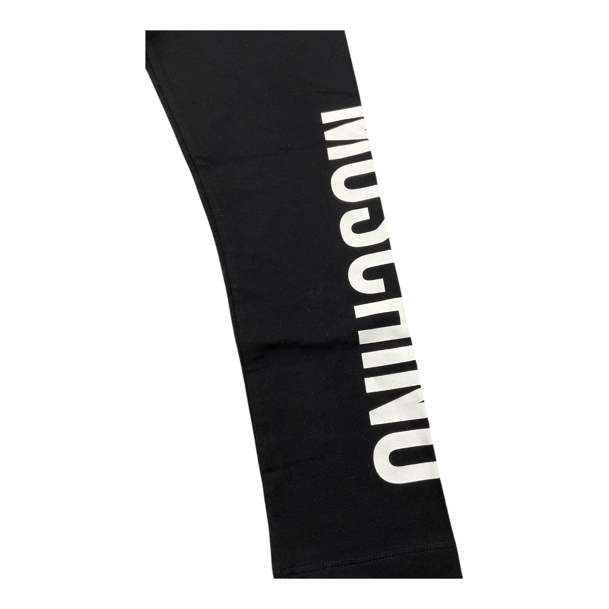 MOSCHINO leggins tinta unita con stampa logo Nero per Bambina HDP067 NERO MOSCHINO