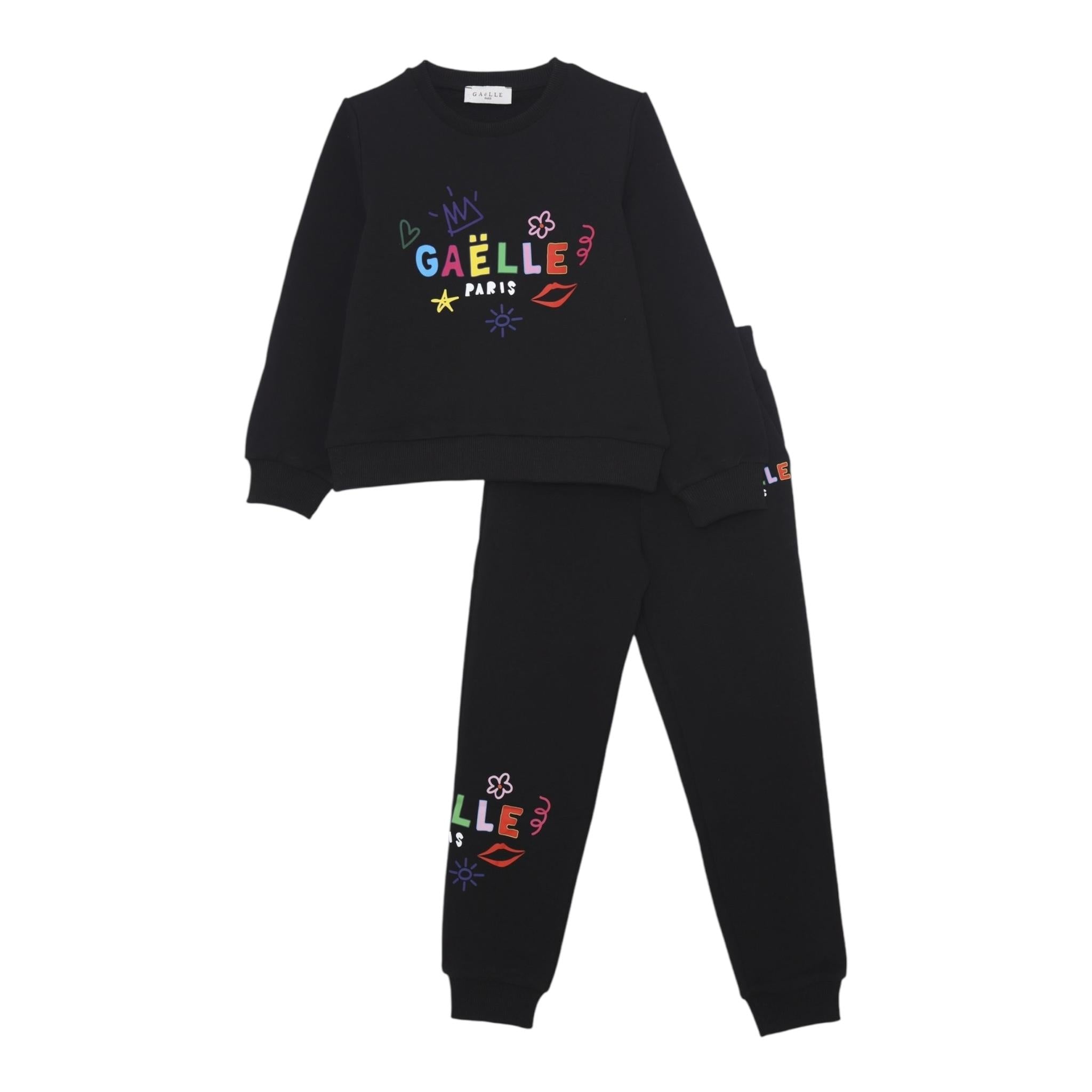 GAELLE completo 2pz felpa-pantalone tinta unita Nero per Bambina 2741T00527X NERO GAELLE