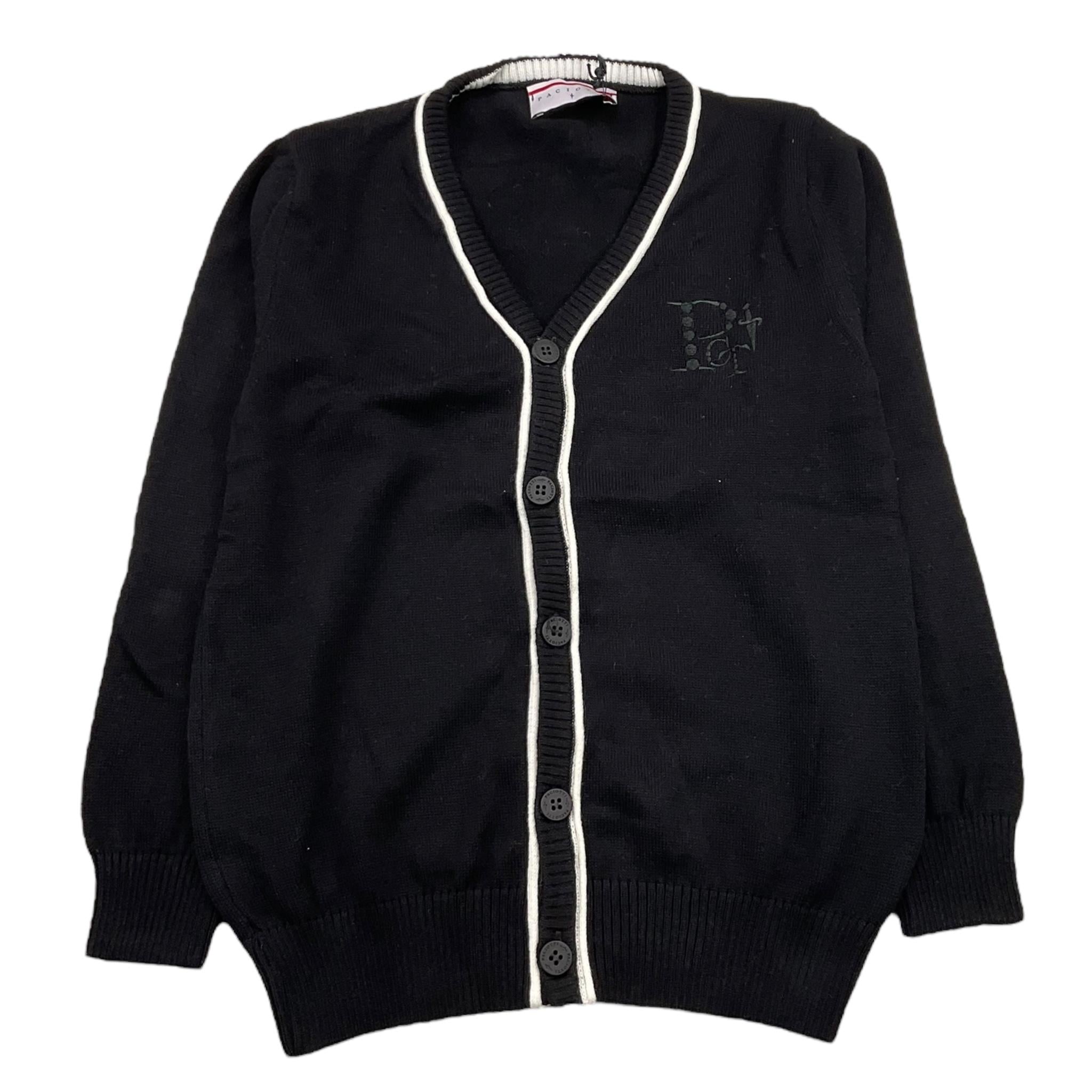 CESARE PACIOTTI cardigan tinta unita con profili in contrasto Nero per Bambino MGP5359BX NERO CESARE PACIOTTI