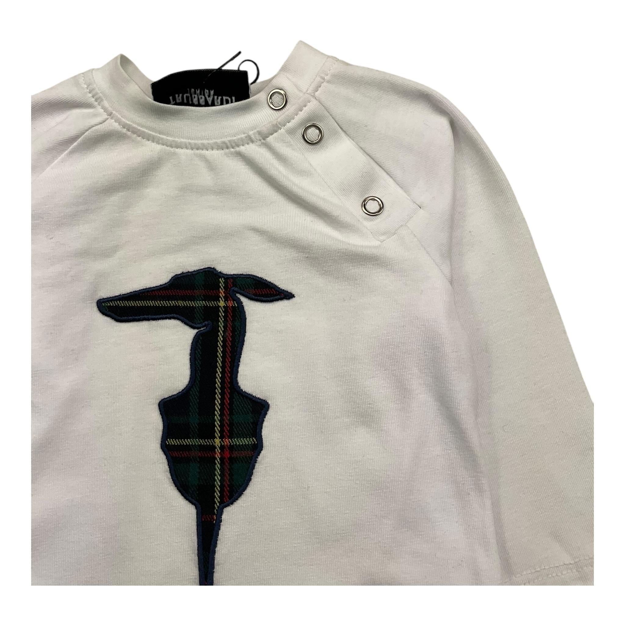 TRUSSARDI shirt girocollo tinta unita con stampa Bianco per Neonato TIA25210 BIANCO TRUSSARDI