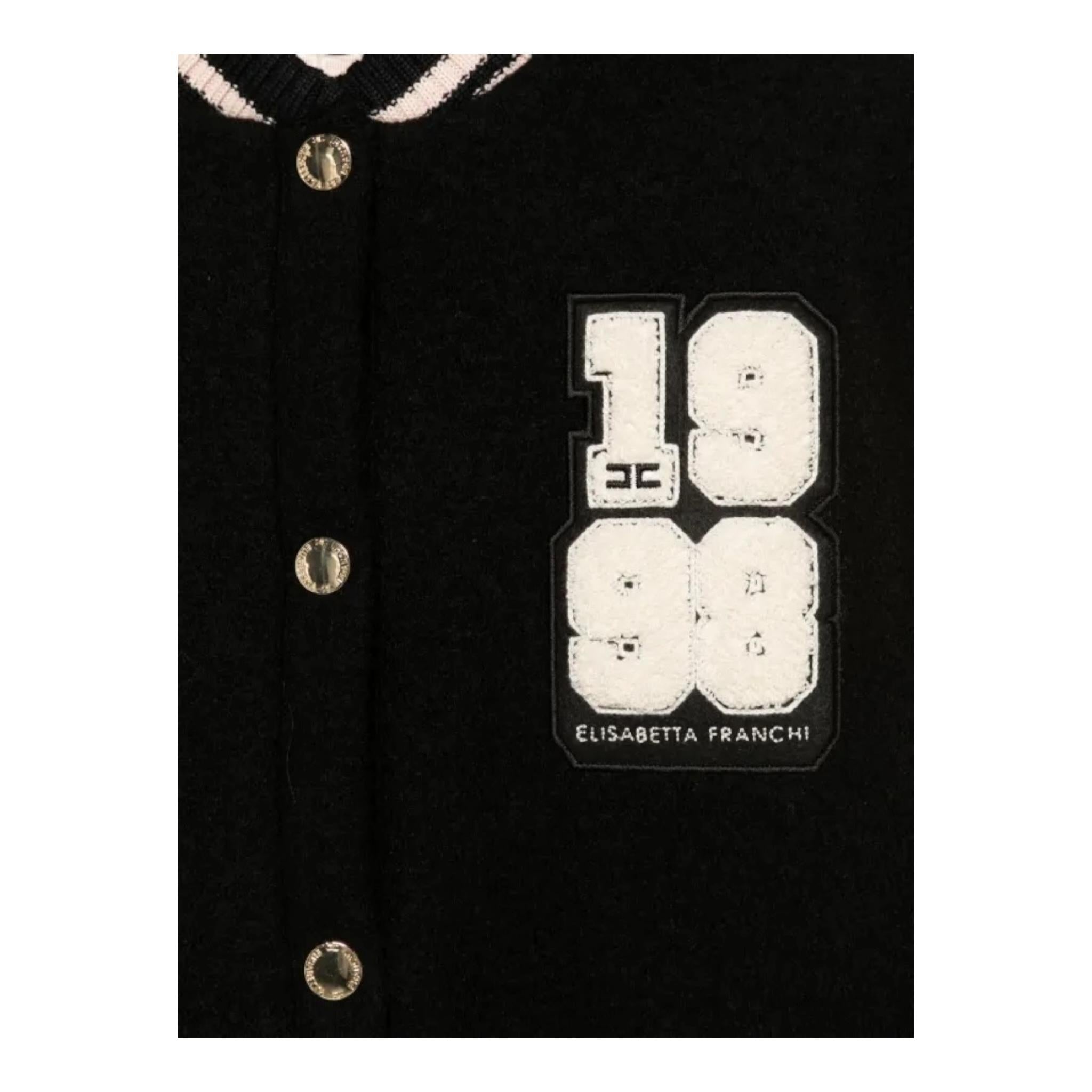 ELISABETTA FRANCHI bomber tinta unita con maniche in contrasto Nero per Bambina EFGB122 NERO ELISABETTA FRANCHI