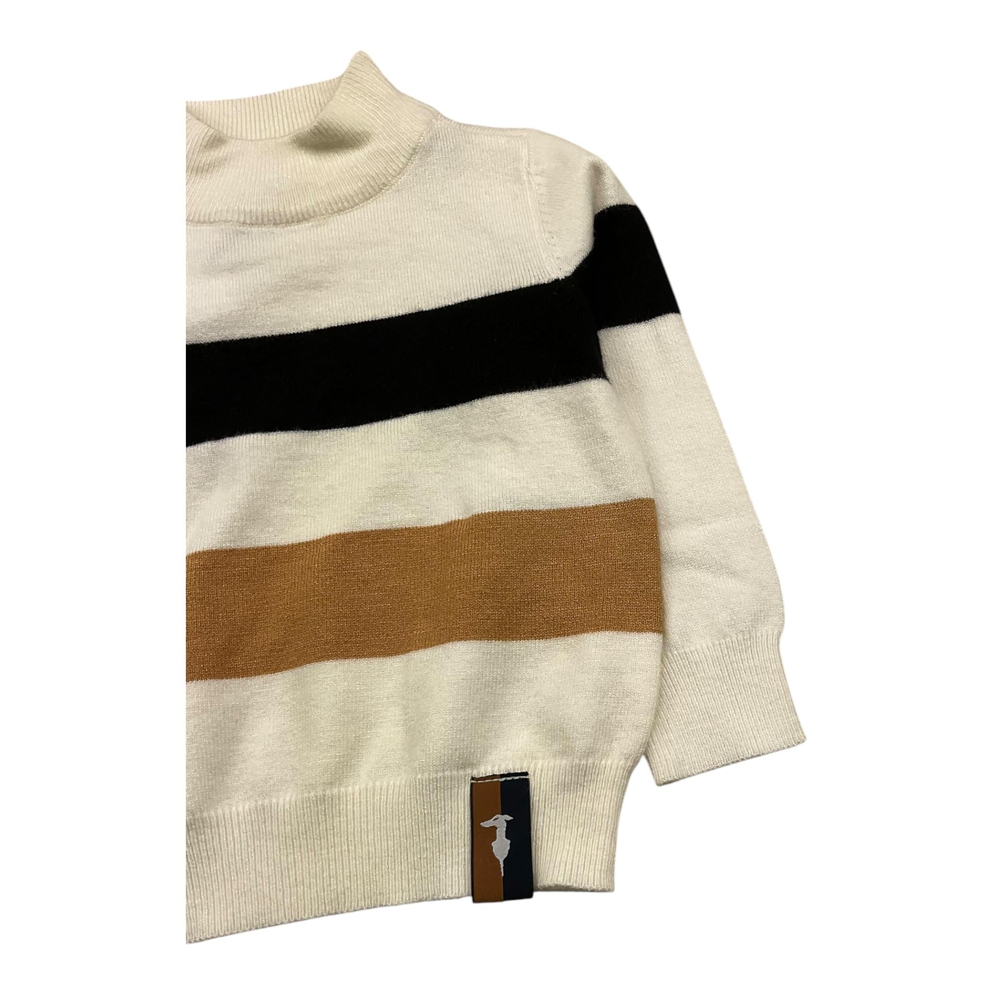 TRUSSARDI maglia mezzo collo tinta unita fantasia Panna per Neonato TIA25069 PANNA TRUSSARDI