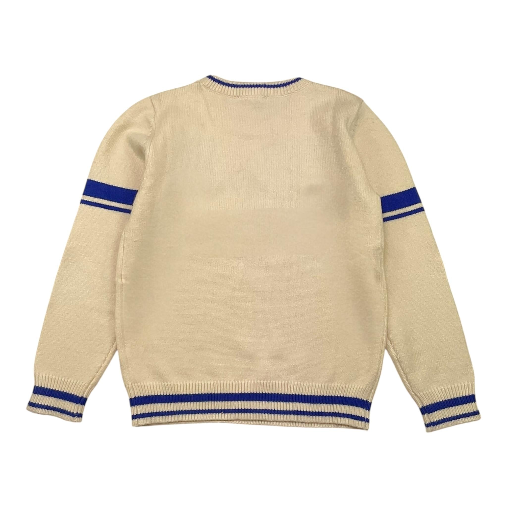 NEVER TOO maglia girocollo tinta unita con ricami in contrasto Panna per Bambino NT2175BX PANNA NEVER TOO