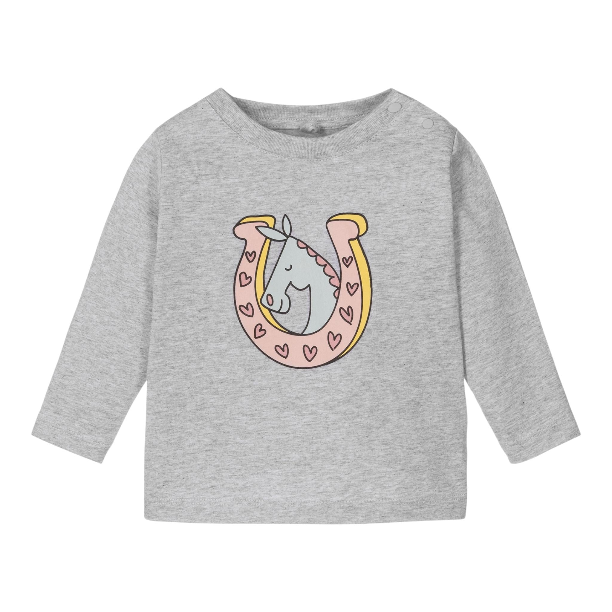 STELLA McCARTNEY shirt girocollo tinta unita con stampa in contrasto Grigio per Bambina TV8080J GRIGIO STELLA McCARTNEY