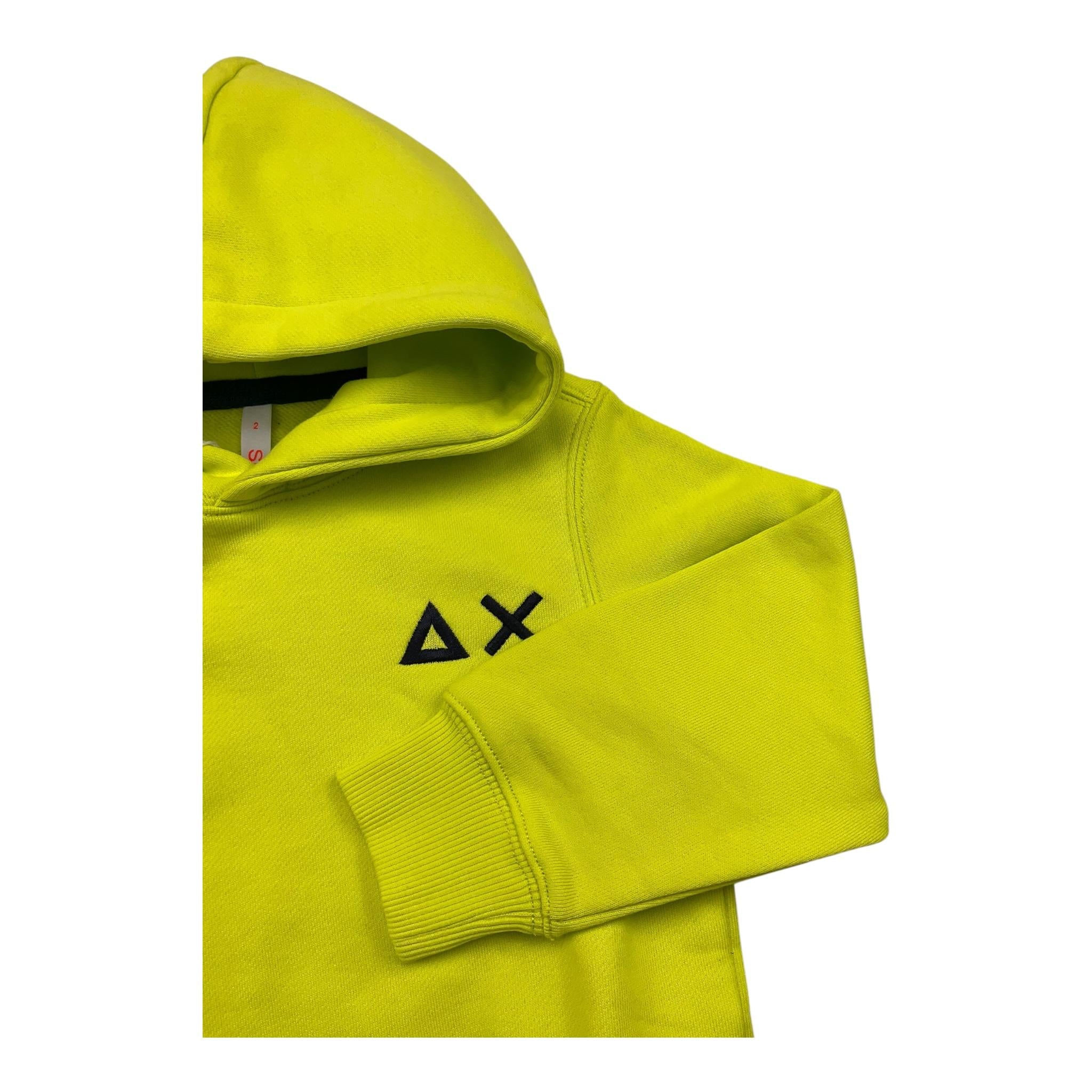 SUN68 felpa con cappuccio tinta unita con logo Verde acido per Neonato F44304N VERDE ACIDO SUN68