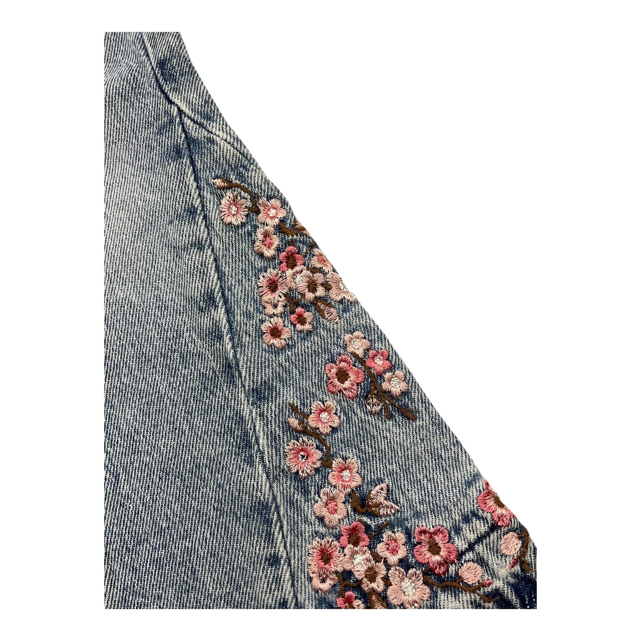 GUESS jeans a zampa tinta unita con fantasia fiori Azzurro per Bambina K4RA0 AZZURRO GUESS