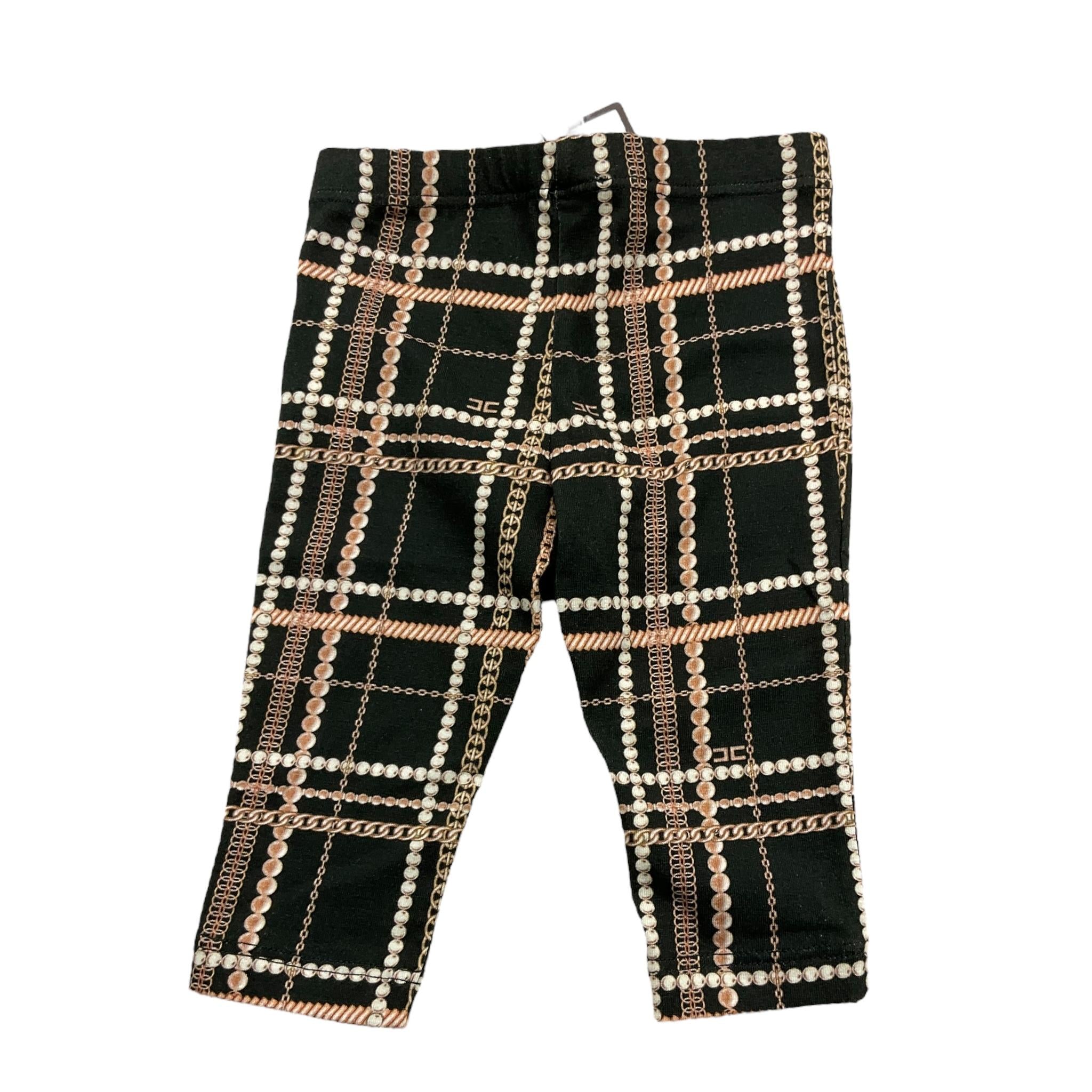 ELISABETTA FRANCHI leggins tinta unita con stampa Nero per Neonata EGPA35 NERO ELISABETTA FRANCHI