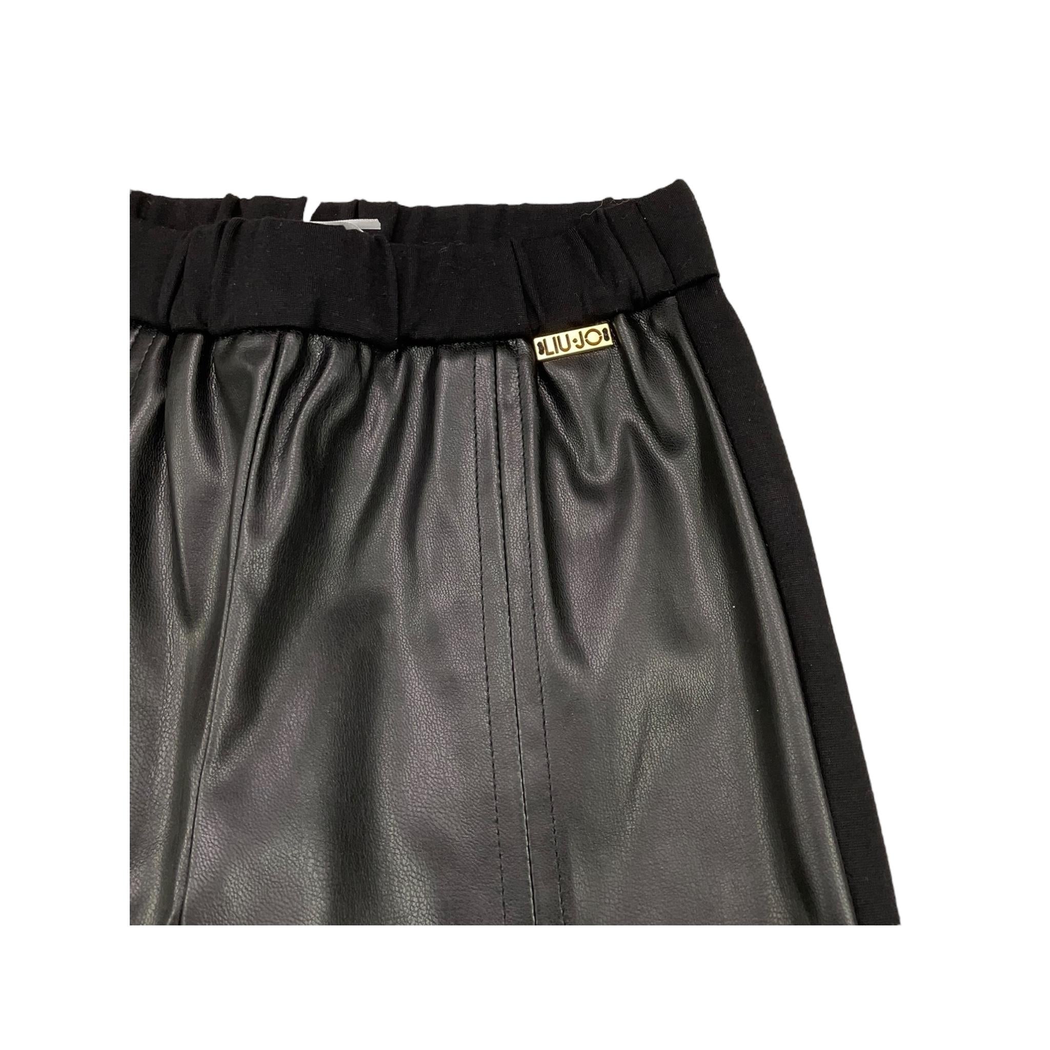 LIU JO pantalone tinta unita modello zampa in ecopelle Nero per Neonata KF4009NX NERO LIU JO