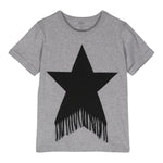 STELLA McCARTNEY t-shirt girocollo tinta unita cn stampa stella Grigio per Bambina TV8C91 GRIGIO STELLA McCARTNEY