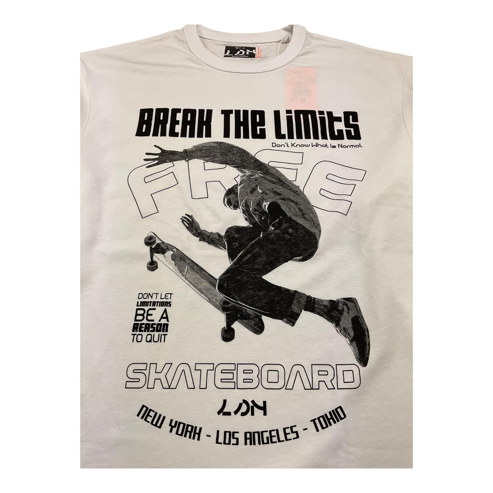 LOSAN shirt girocollo tinta unita con stampa in contrasto Bianco per Bambino 51030798041259 BIANCO LOSAN