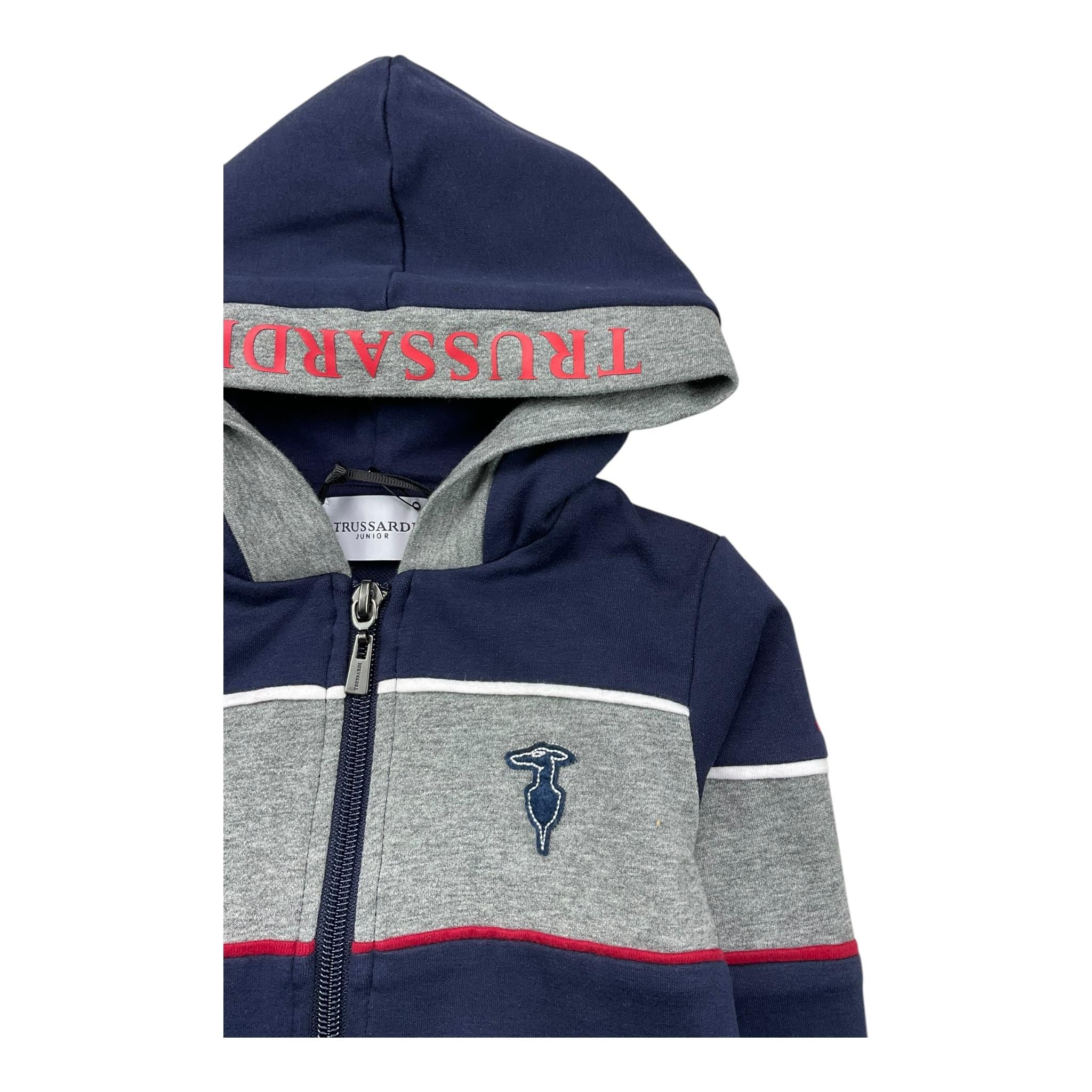 TRUSSARDI felpa con zip e cappuccio tinta unita Blu per Neonato TIA25039FE BLU TRUSSARDI