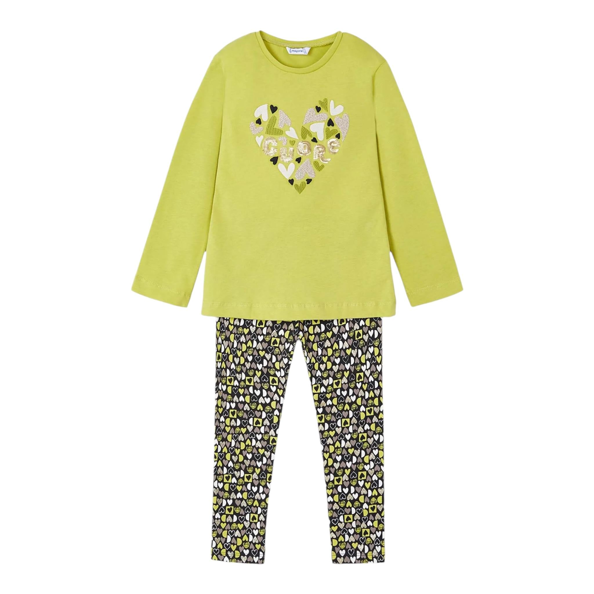MAYORAL completo 2 pezzi shirt-leggins fantasia Verde per Bambina 471361 VERDE MAYORAL