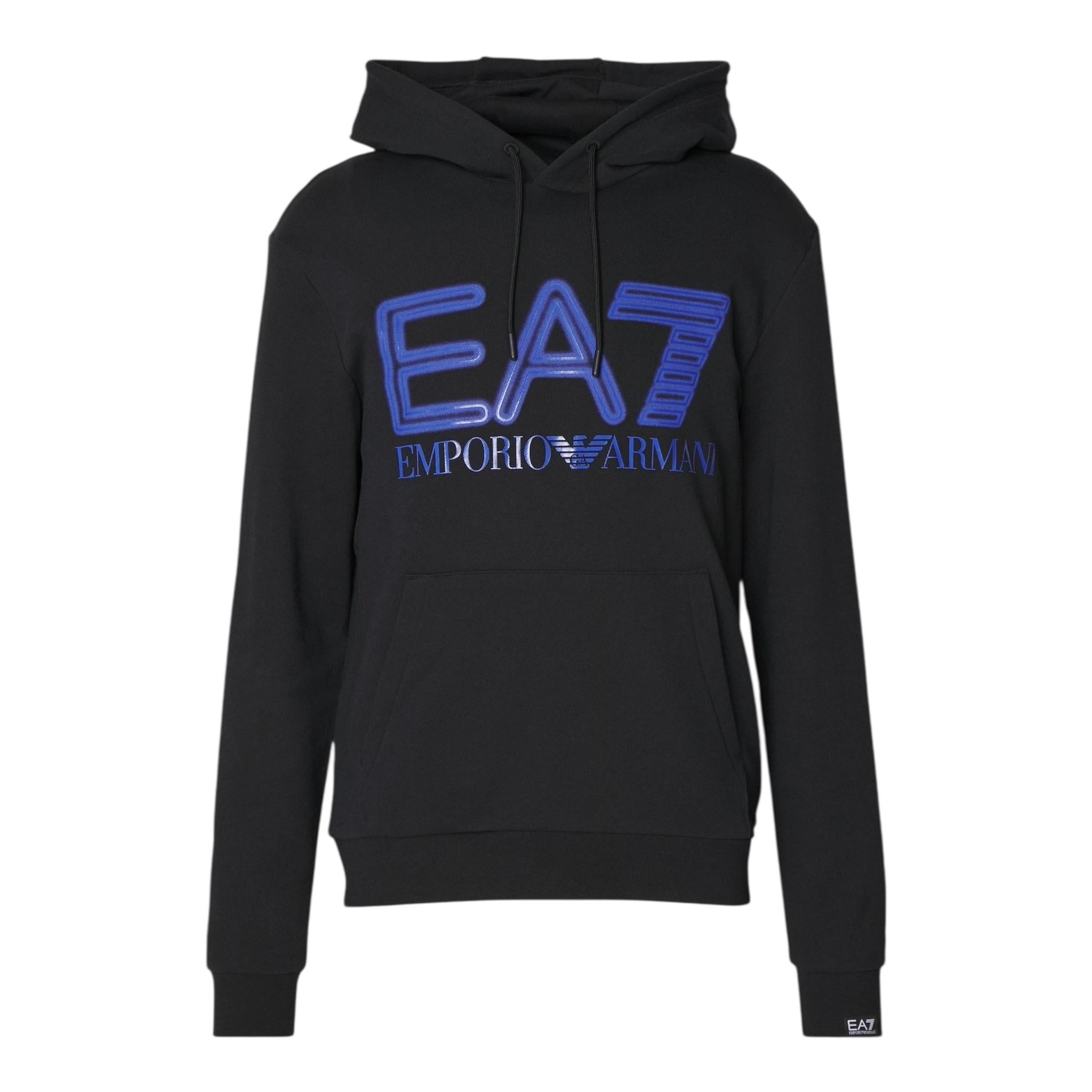 EMPORIO ARMANI felpa tinta unita con cappuccio e stampa Nero per Bambino 3DBM63 NERO EMPORIO ARMANI