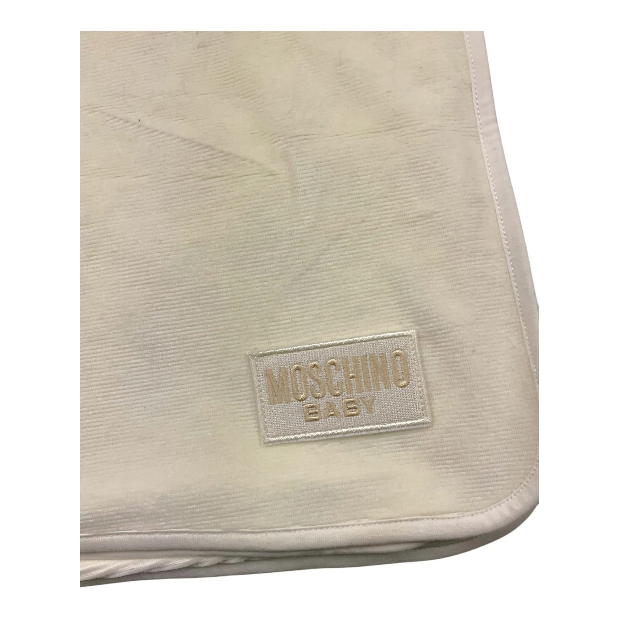 MOSCHINO coperta tinta unita con stampa Bianco per Neonato MPB00F BIANCO MOSCHINO